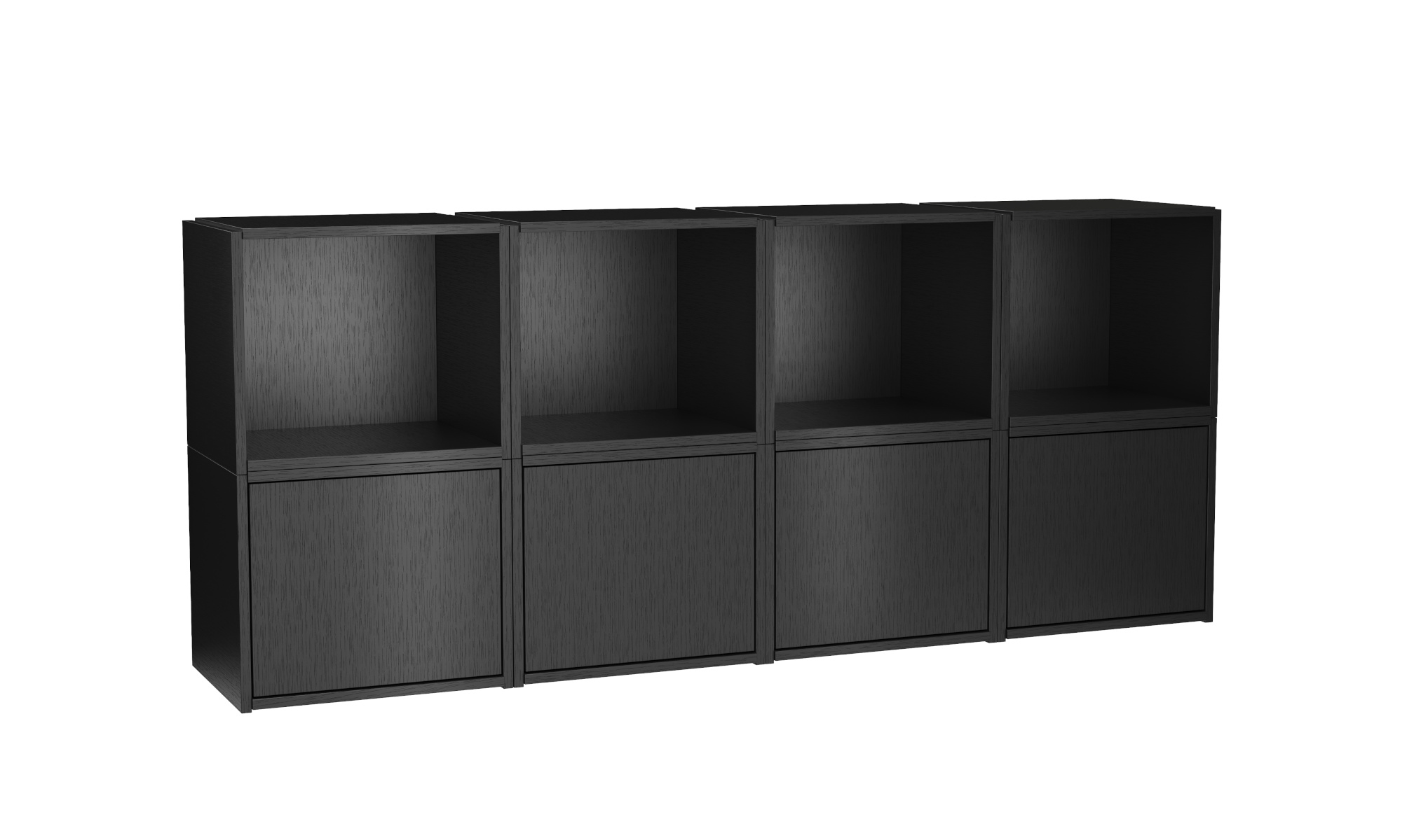 Bricks Regalsystem, variante 04, eiche schwarz Bricks Regalsystem, variante 04, eiche schwarz