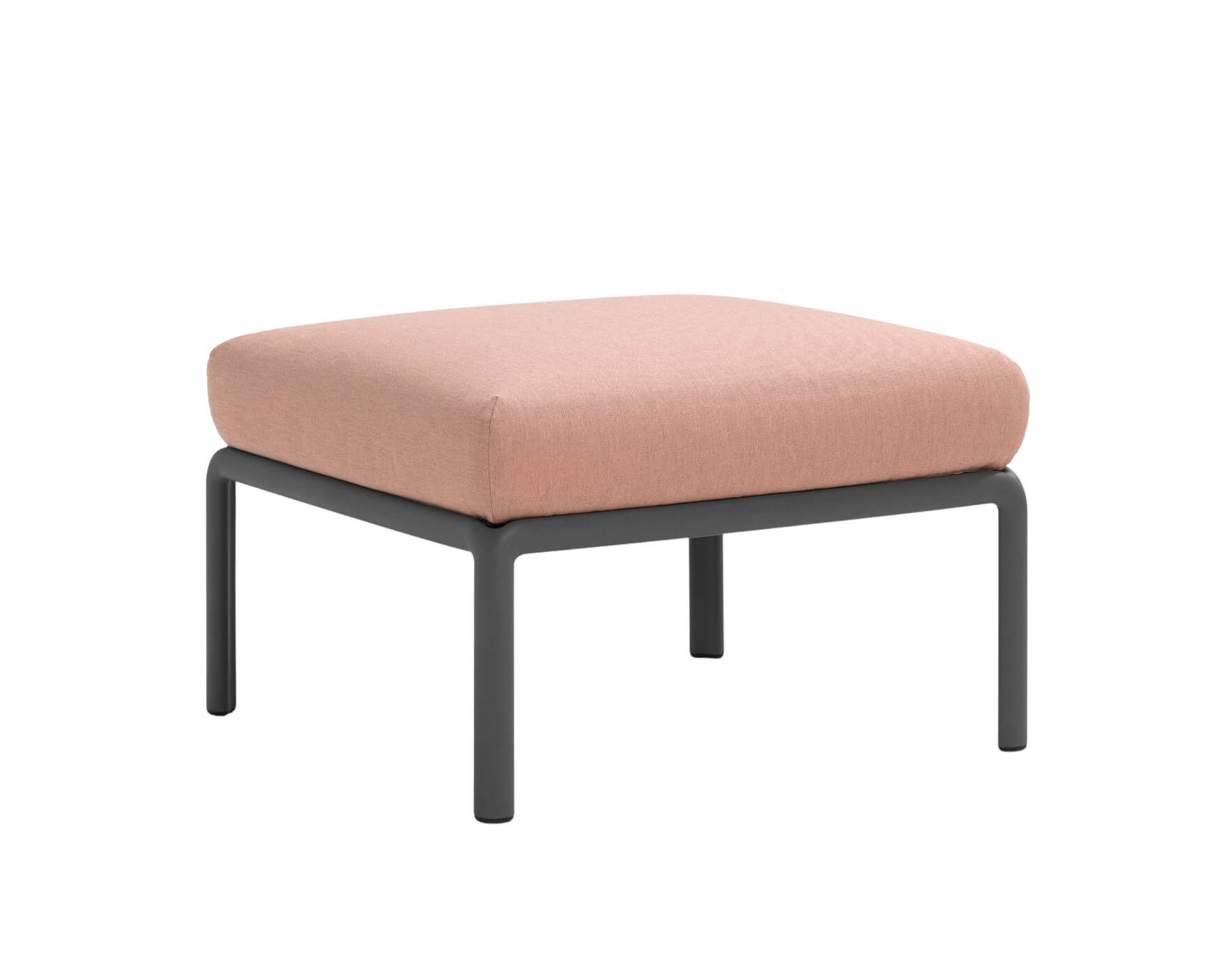 Nardi Komodo Pouf anthrazit/rosa quarzo, wetterfest, leicht, modular, italienisches Outdoor-Design