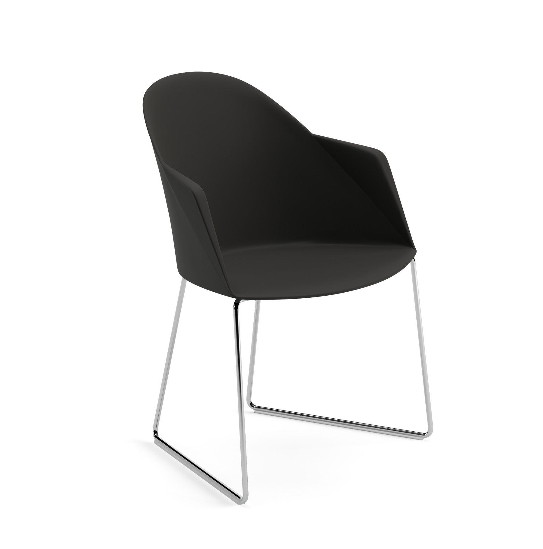 Cila Armsessel, kunststoff, chrom / schwarz #2226