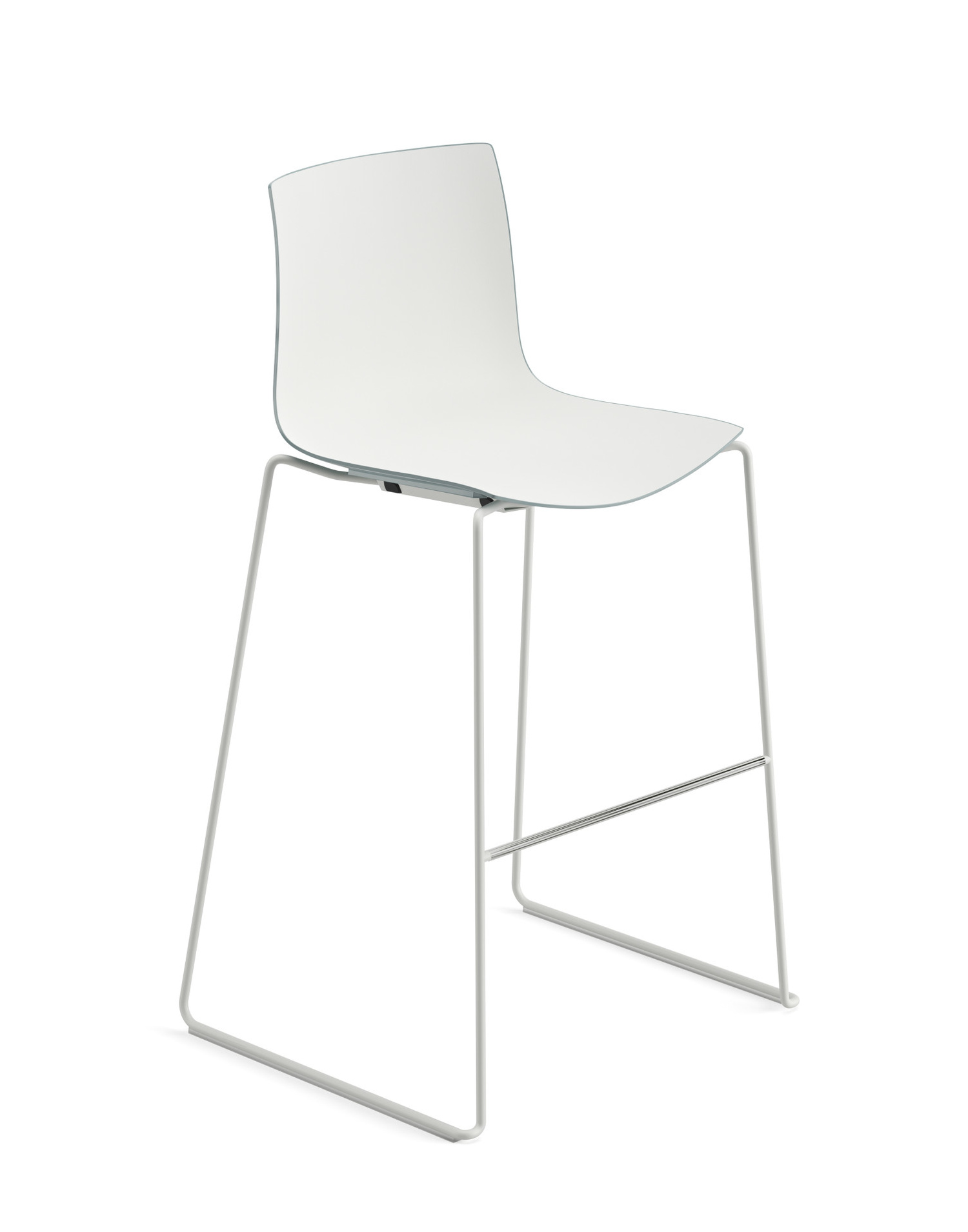 Catifa 46 Barhocker, höhe 76 cm, zweifarbig, weiß / weiß-petrol #0471