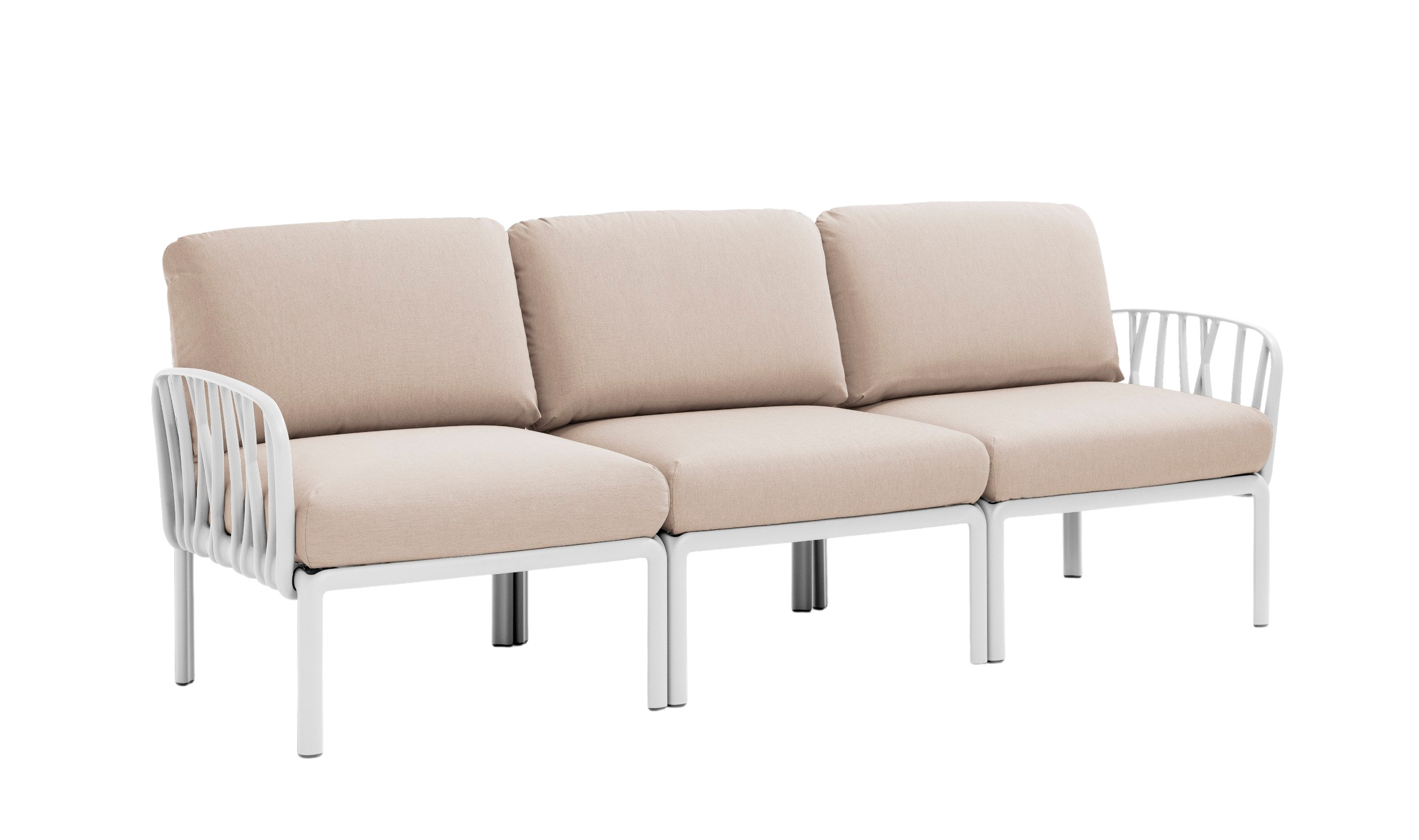 Komodo Gartensofa 3-Sitzer, weiß / grigio