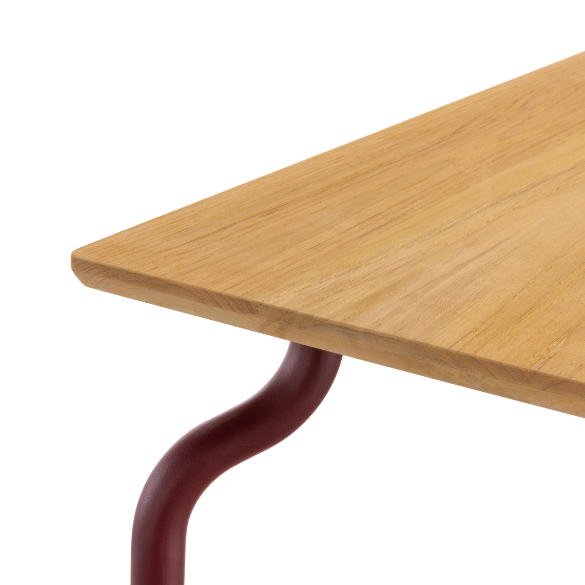 Magis South Esstisch bordeaux/Teak – eleganter Design-Tisch Magis South Esstisch, bordeaux/Teak, italienisches Design, stabil, elegant, hochwertiger Esstisch
