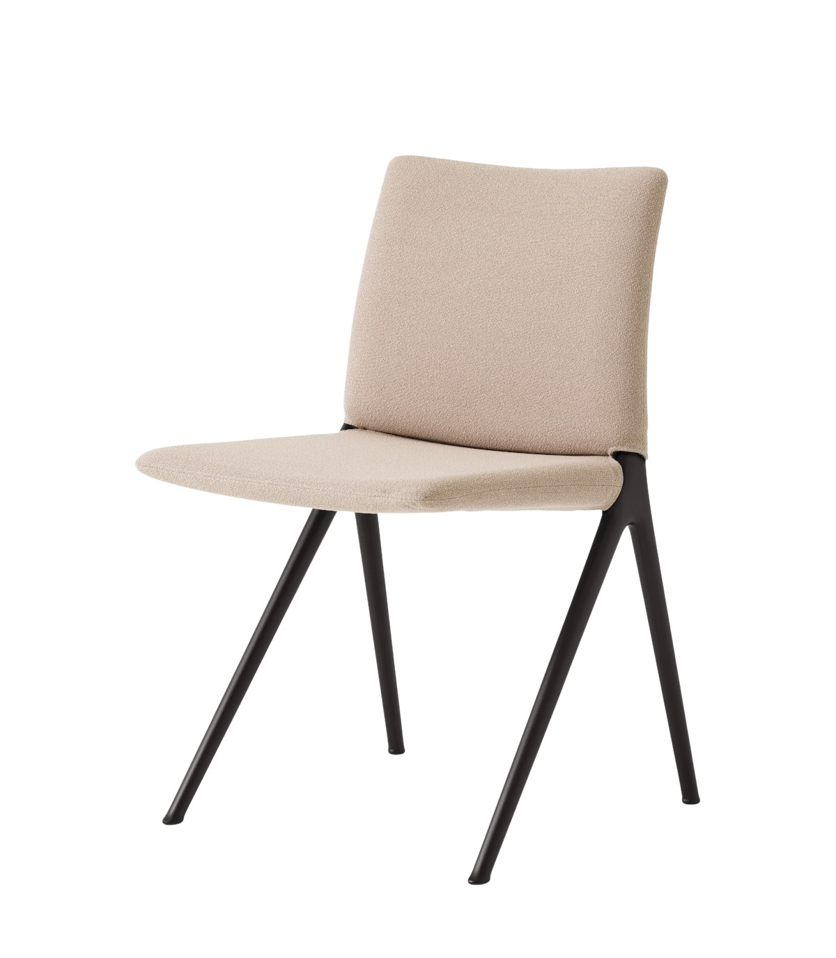 &Tradition Kape IF7 Stuhl schwarz Grain 61252, moderner Designerstuhl mit Holzgestell und gepolsterter Sitzfläche