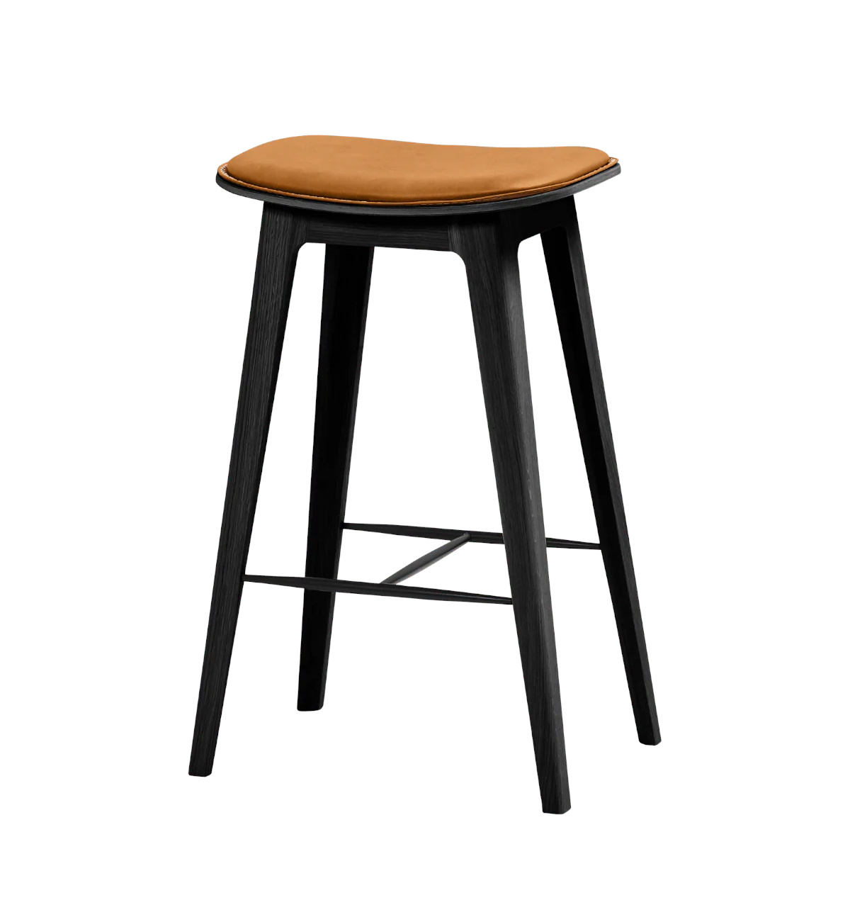 Nordic Barhocker mit Nähten, höhe 68 cm, eiche schwarz / luna sandstone