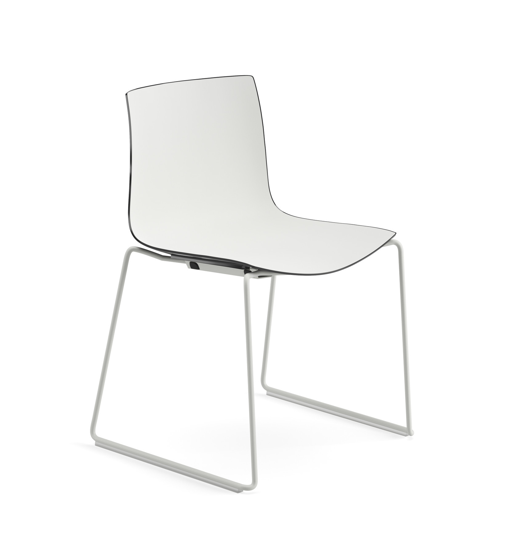 Catifa 46 Stuhl, zweifarbig, weiß / weiß-schwarz #0278