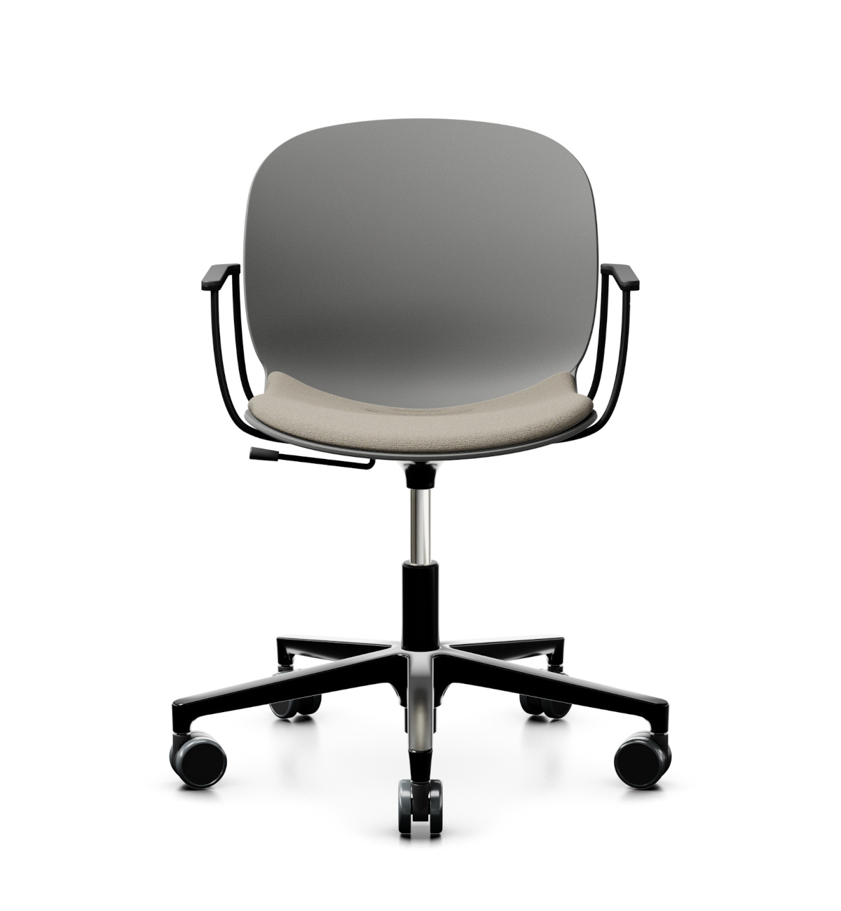 Noor 6070S Drehstuhl, 5-armiges Fußkreuz, Kunststoffschale, Sitz gepolstert