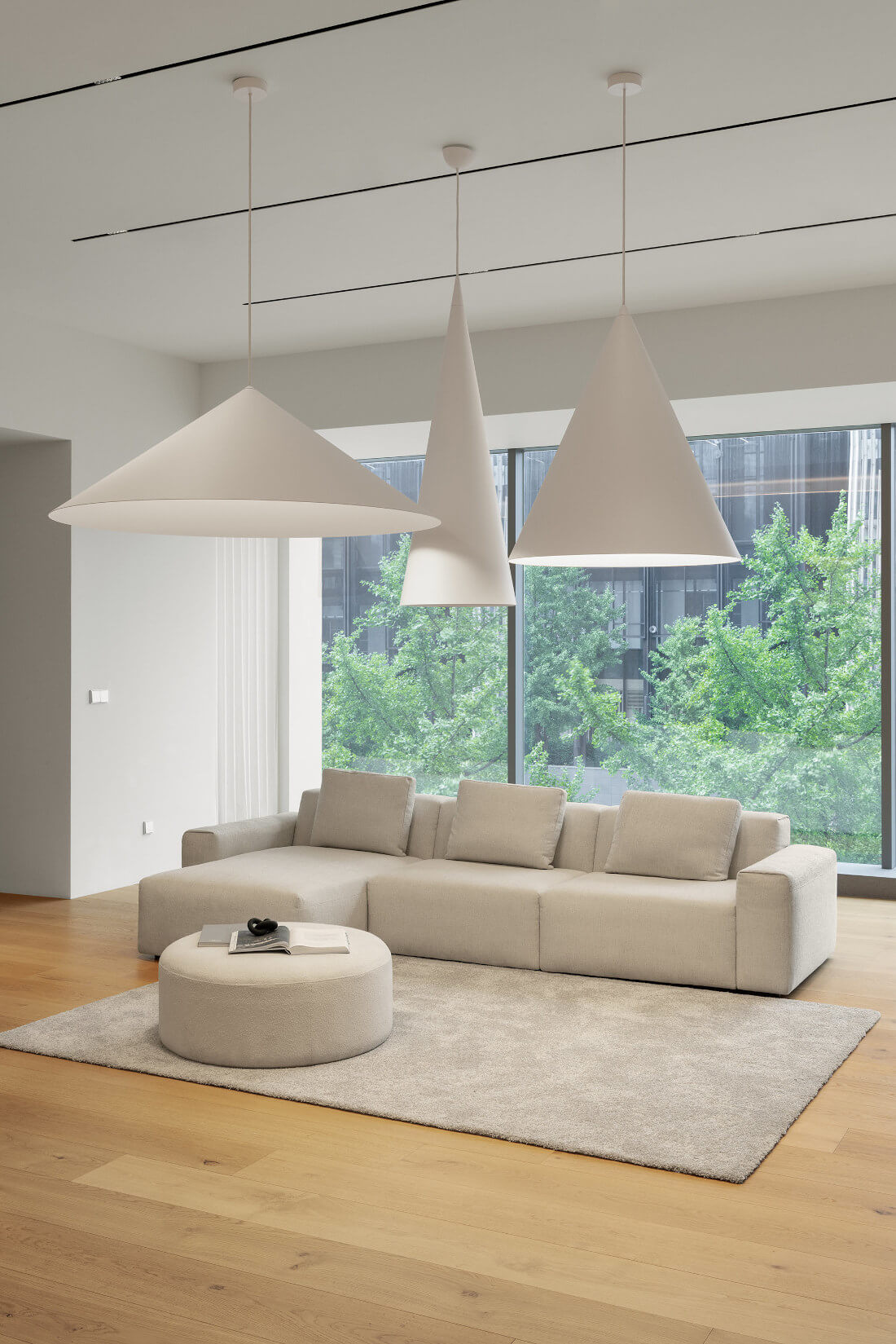 w151 Extra large pendant s1 Pendelleuchte, raw brushed