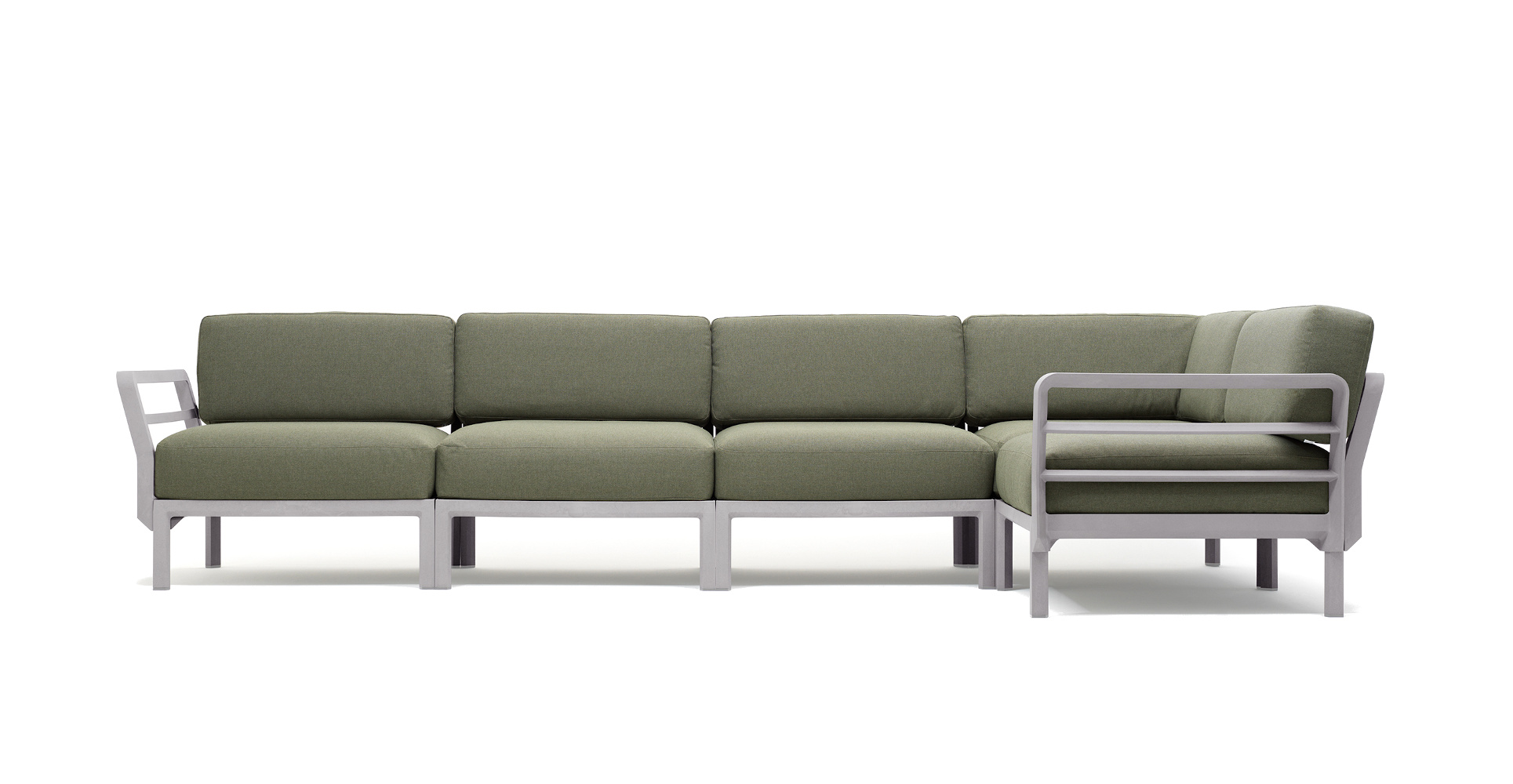 Nardi Maximo 5 Gartensofa, gesso/timo Sunbrella, wetterfest, langlebig, modernes italienisches Outdoor-Design