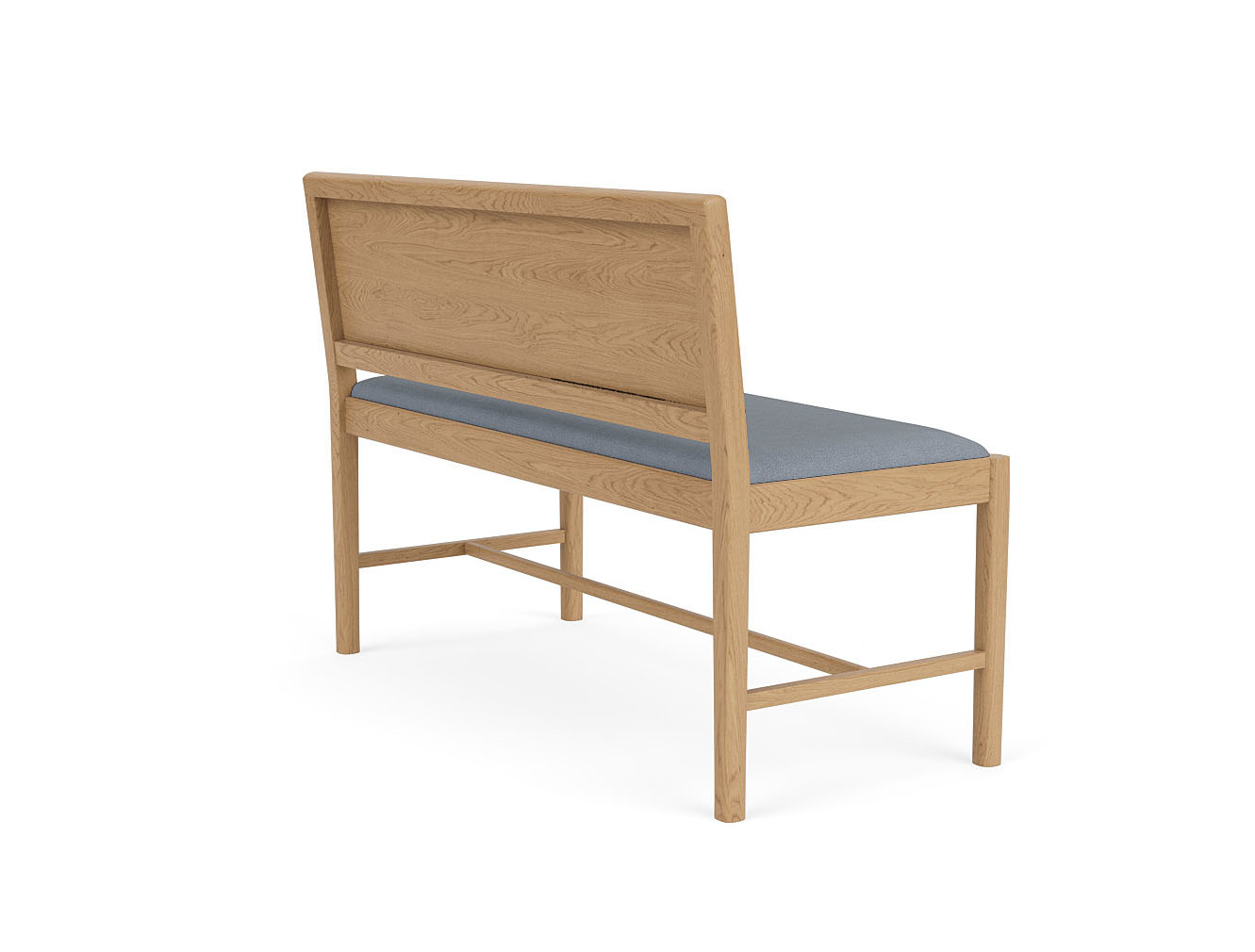 FDB Møbler J176 Sønderborg Bank, Eiche natur geölt, Ploegwool blue, nordischer Design-Tischbank, langlebig, funktional