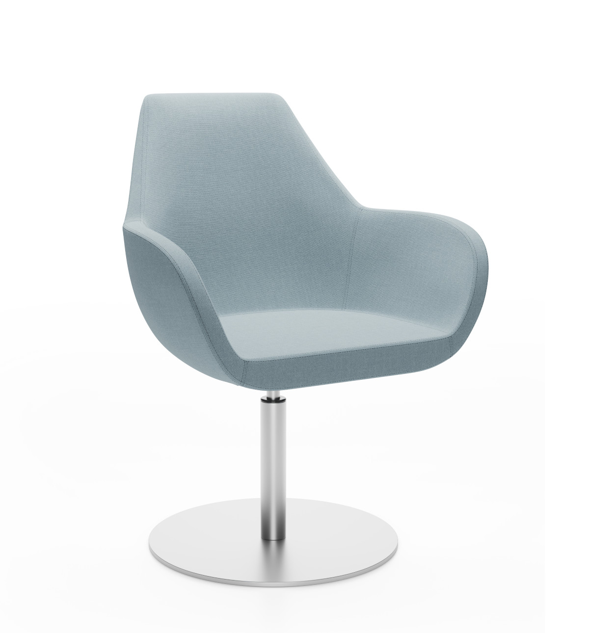 Drehbarer Profim Fan 10R Sessel mit Tellerfuß und Rückholspindel, hochwertiger Design-Sessel für Lounge und Empfang