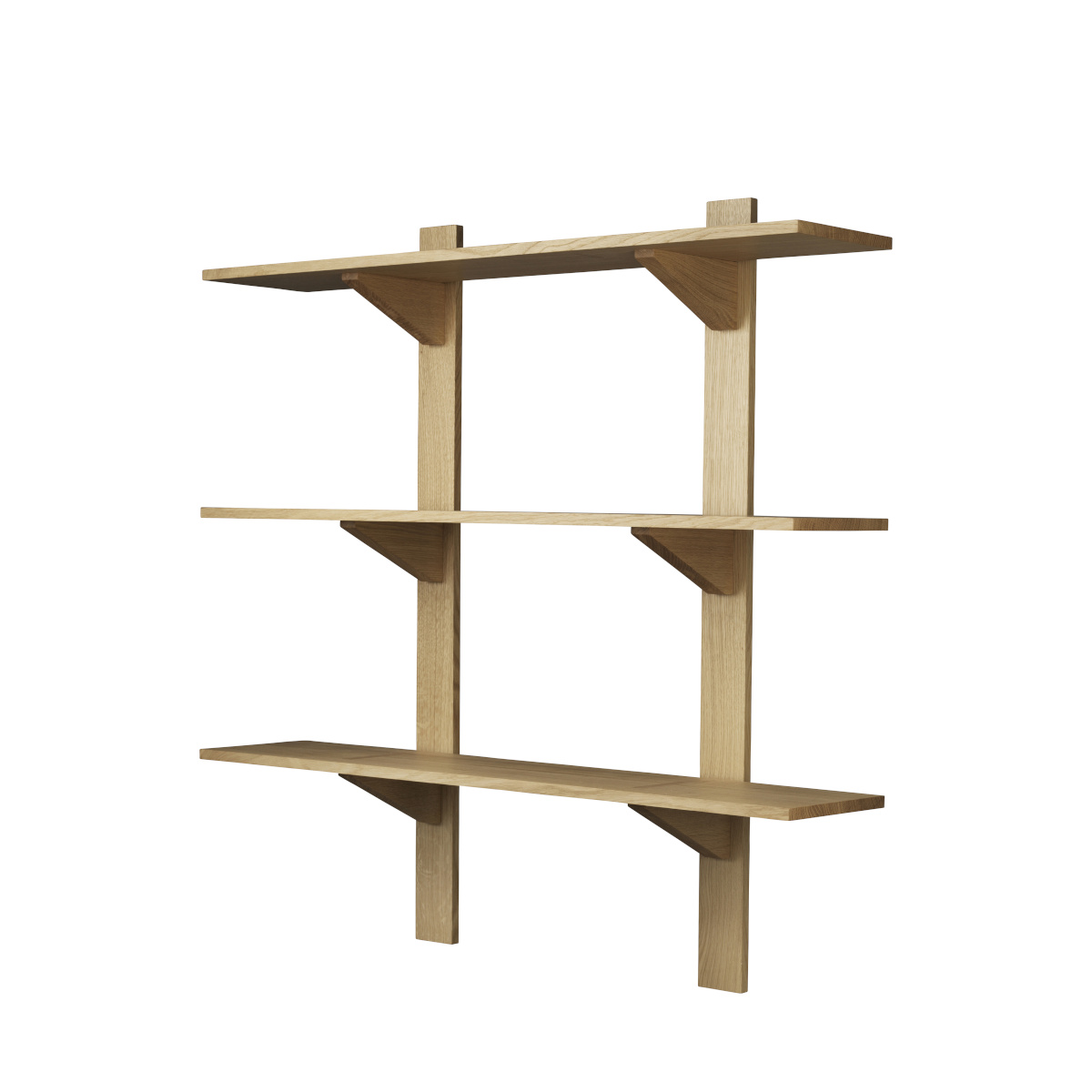 FDB Møbler B100 Wandregal, nordisches Design, Eiche geölt, langlebig, nachhaltig, funktional