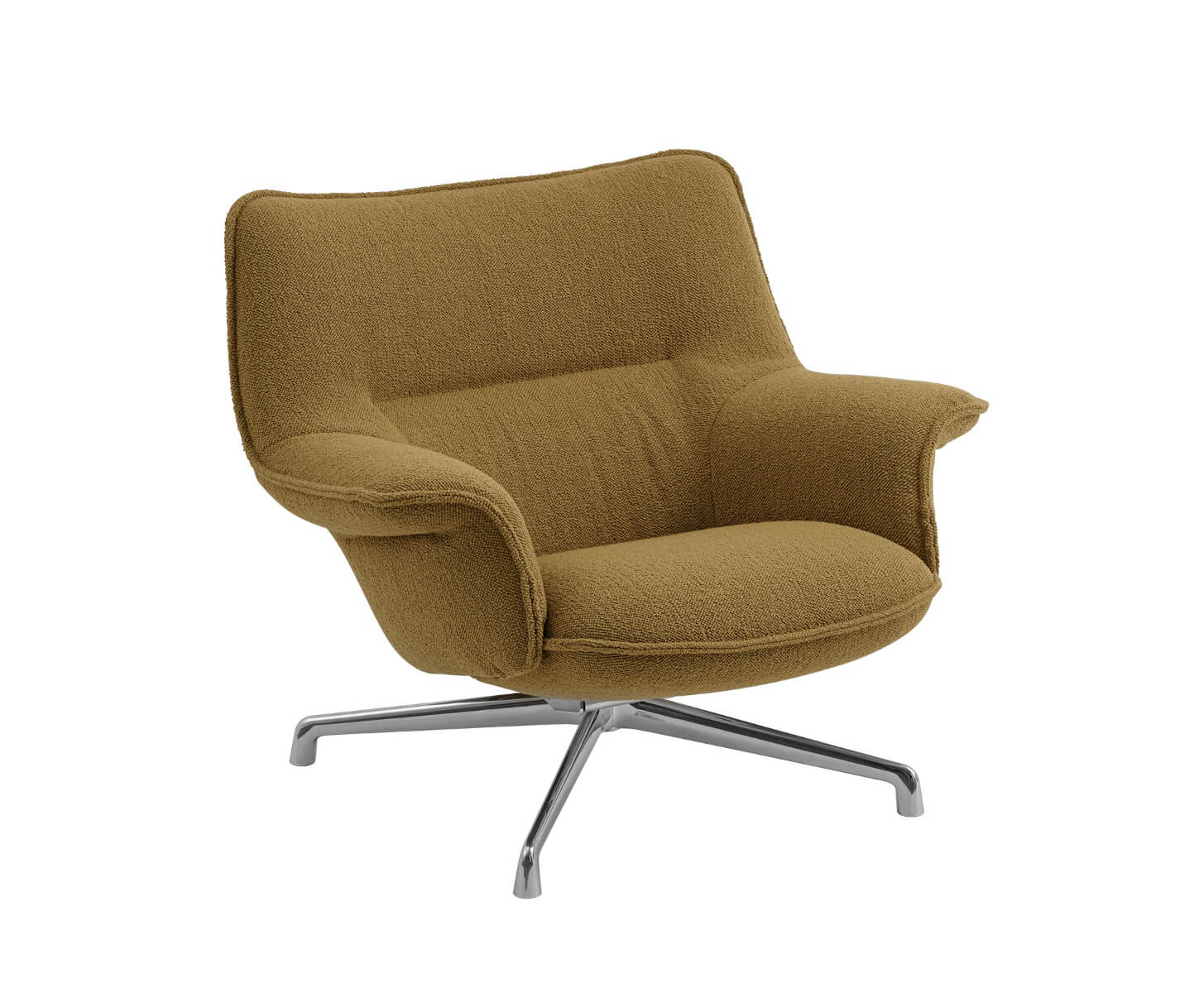 Doze Lounge Chair low back, swivel base, hearth 8 / polished aluminium