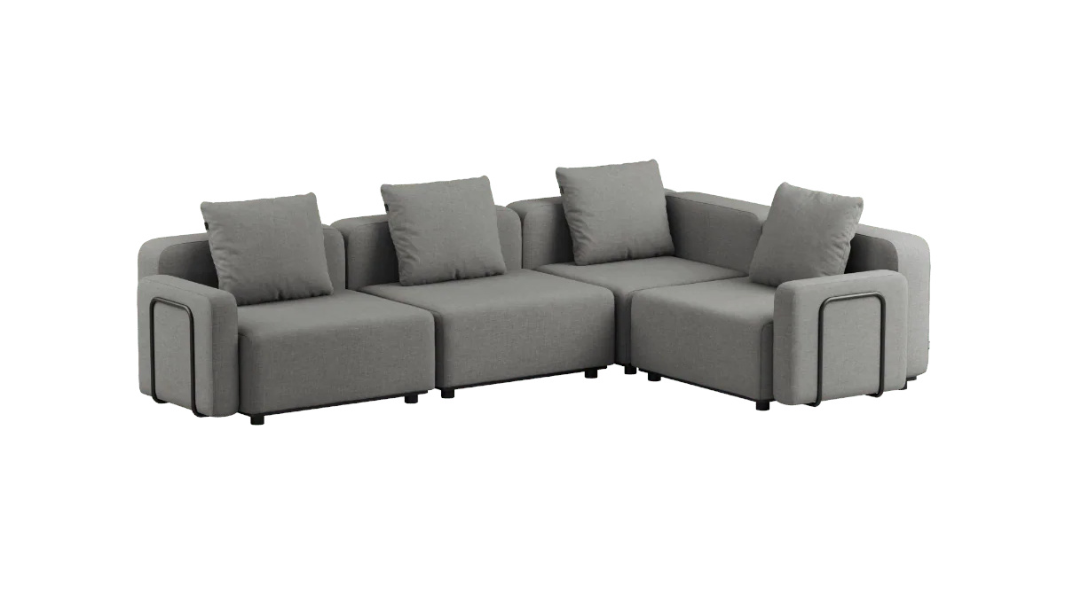 Cobana Ecksofa 4-Sitzer mit Armlehne, kirra grey