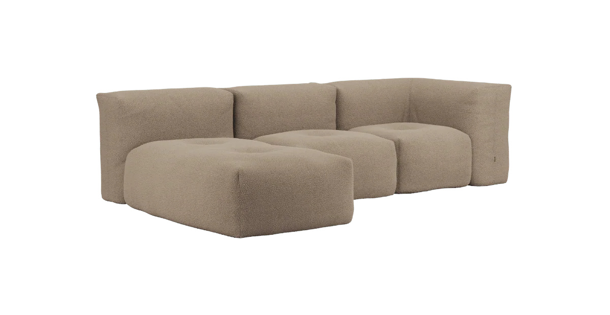 Soft Loungesofa 3-Sitzer, teddy brown