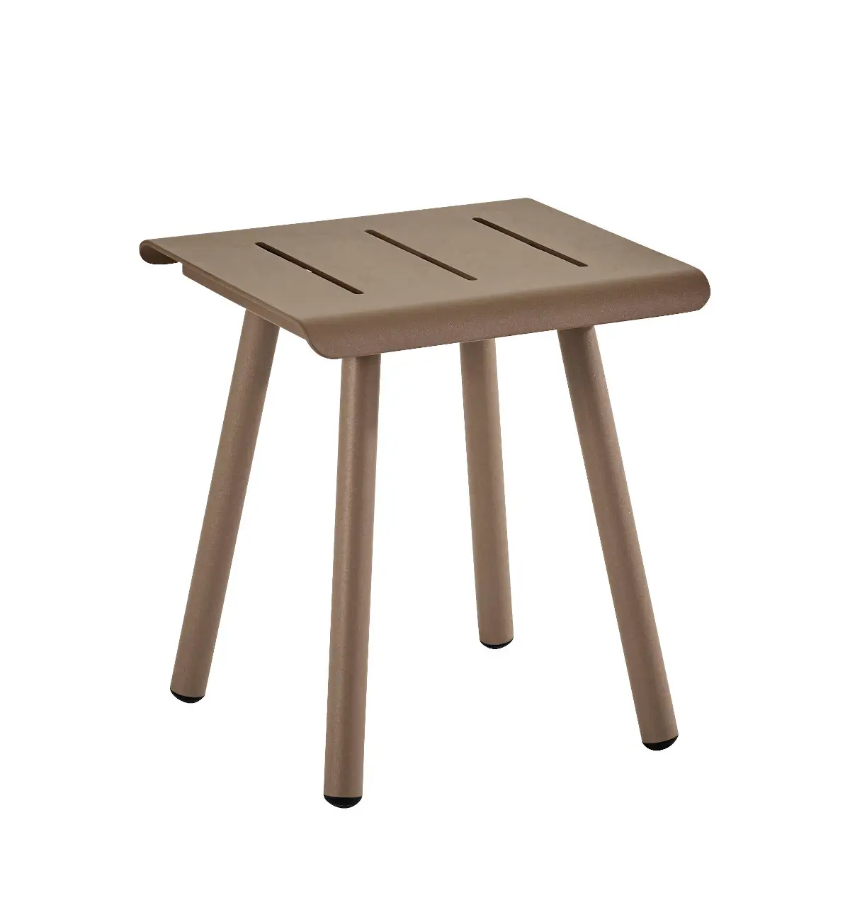 Weishäupl Vapio Hocker in Marone aus pulverbeschichtetem Metall für Garten, Terrasse und Balkon.