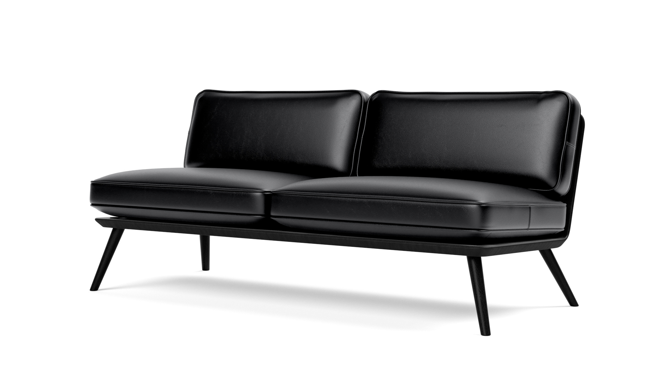 Spine Lounge Suite Sofa, esche schwarz / leder primo 88 schwarz