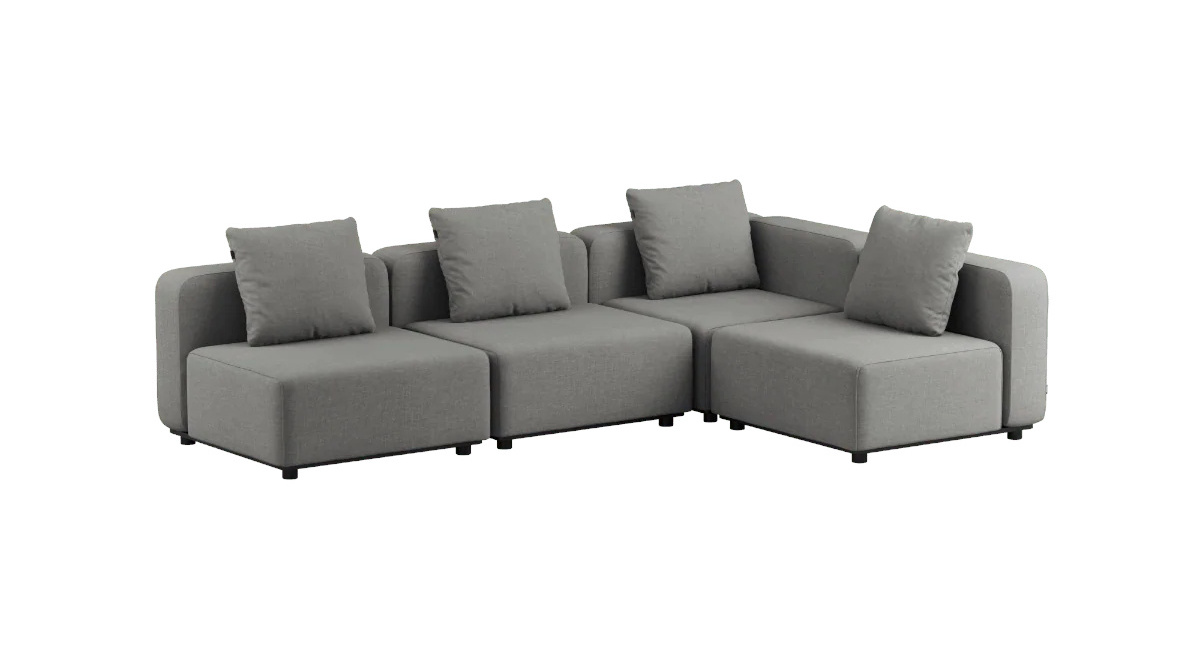 Cobana Ecksofa 4-Sitzer ohne Armlehne, kirra grey