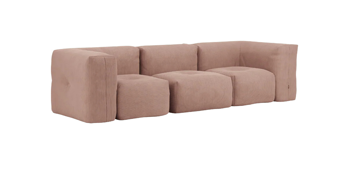 Soft Sofa 3-Sitzer mit Armlehne, corduroy rose