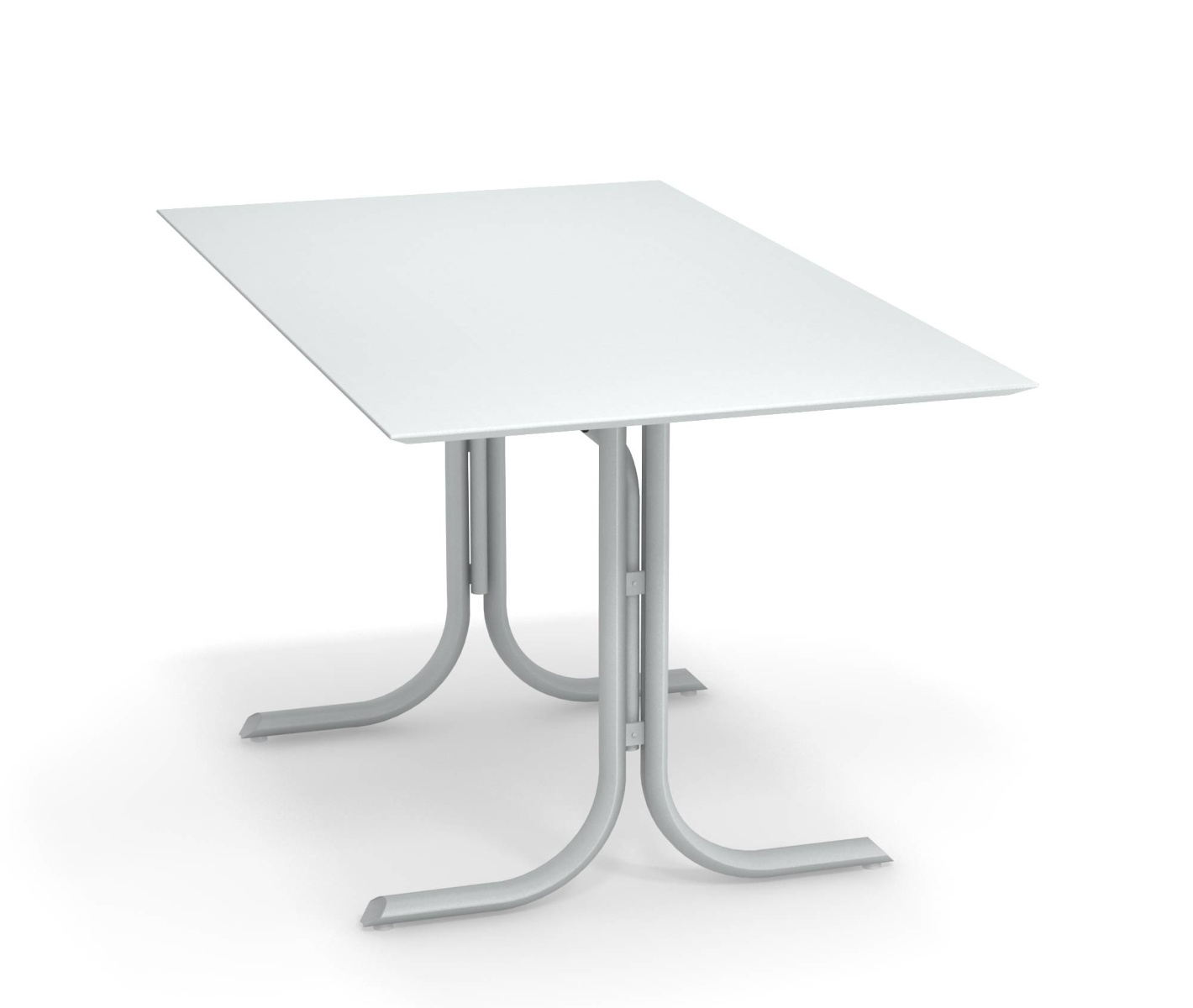 Table System mit abnehmbarer Platte und flacher Tischkante, 140 x 80 cm, militärgrün