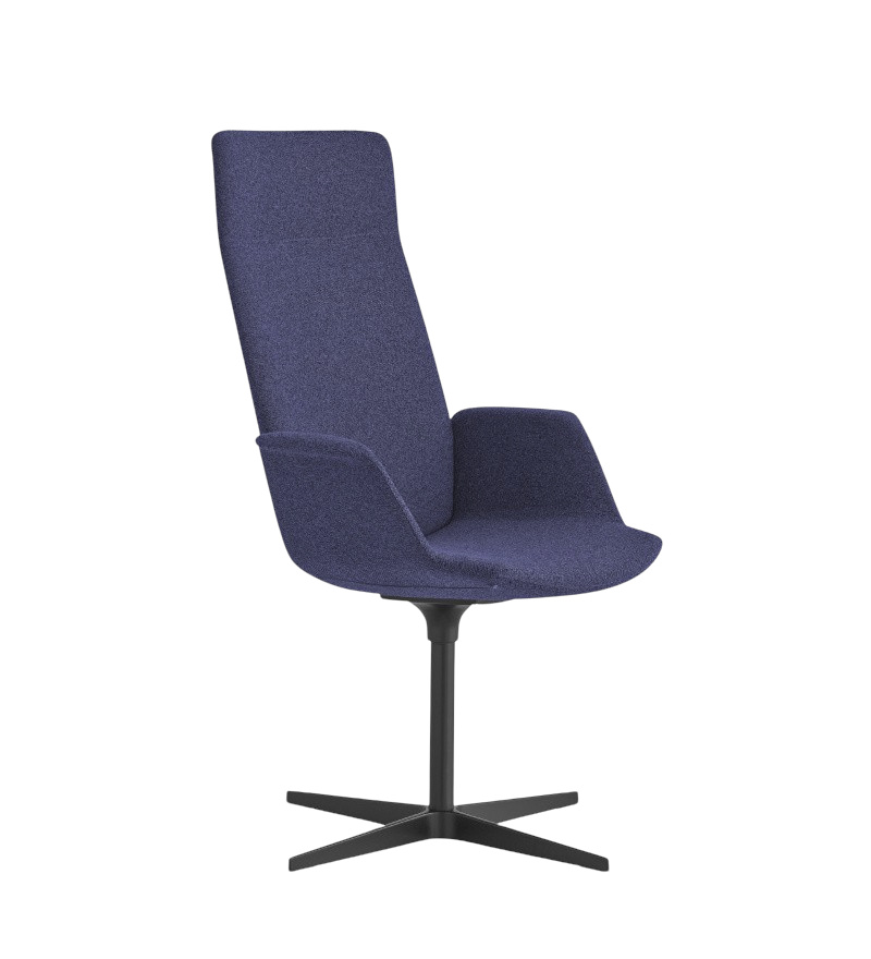 Uno Armlehnstuhl mit Kopfstütze, hohe Rückenlehne, drehbarem Kreuzfuß