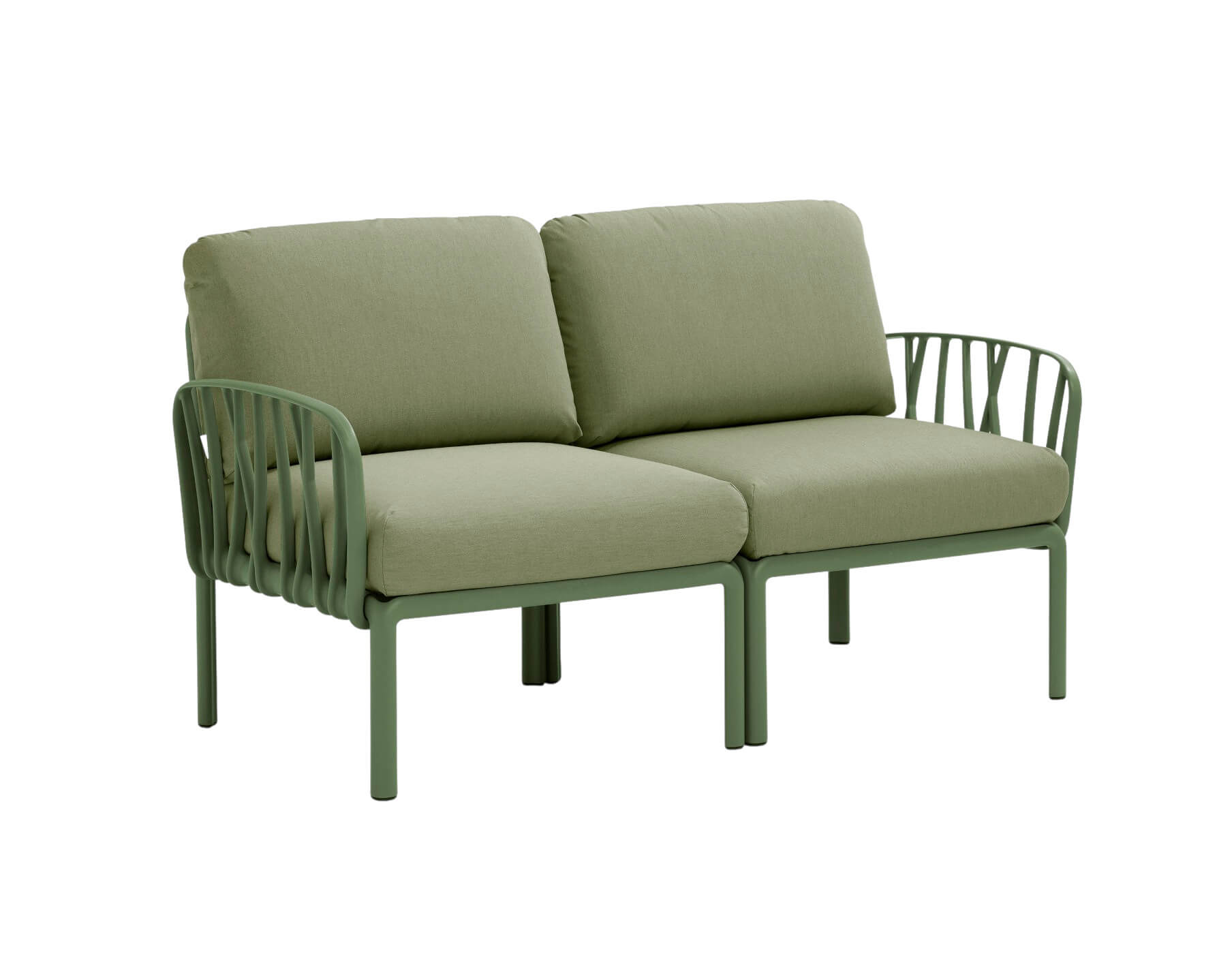 Nardi Komodo Gartensofa 2-Sitzer, agave/giungla Sunbrella, italienisches Design, wetterfest, komfortabel, langlebig