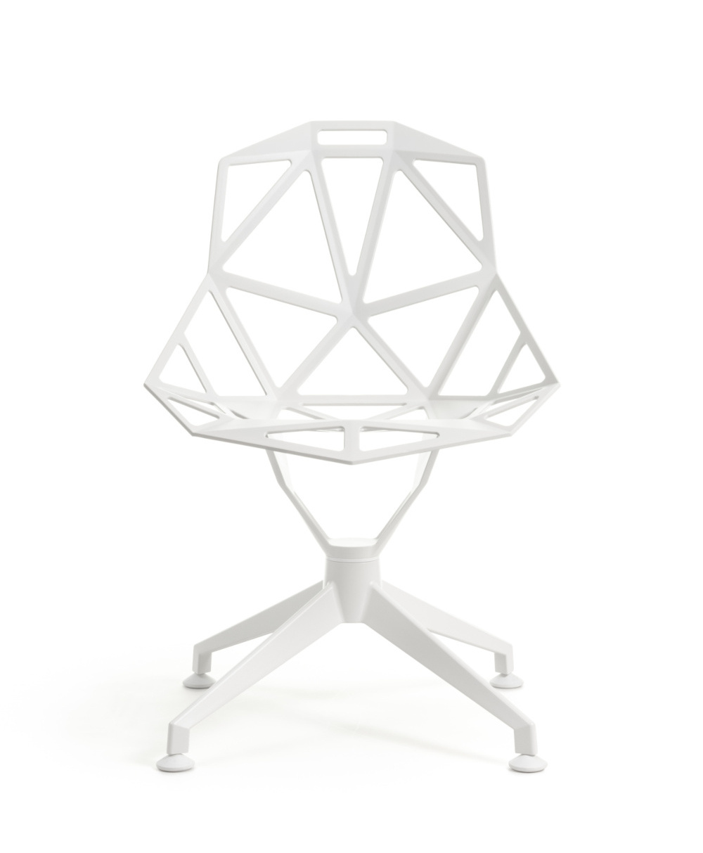 Magis Chair One 4Star, weiß, drehbarer Design-Armlehnstuhl, ergonomisch, modern, italienisches Design