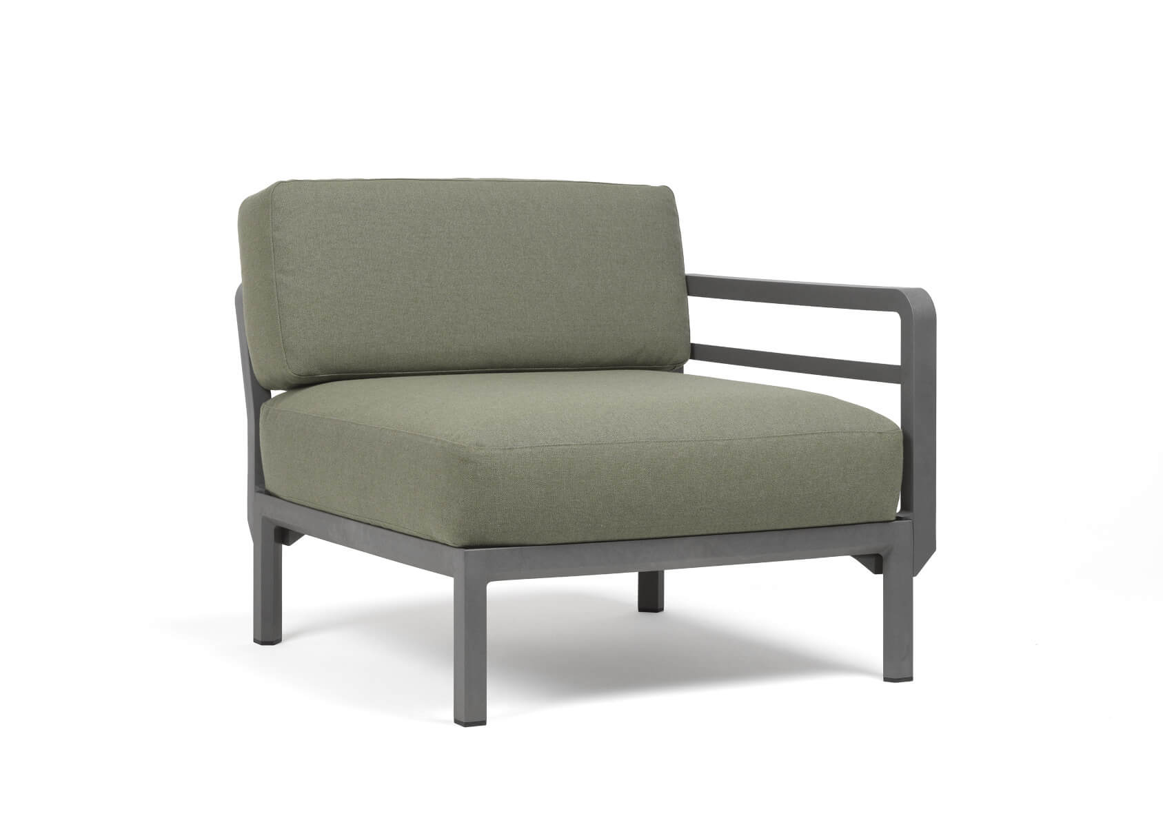 Nardi Maximo 5 Modulsofa Seitenelement, basalto/timo, wetterfest, langlebig, modernes Outdoor-Design aus Italien