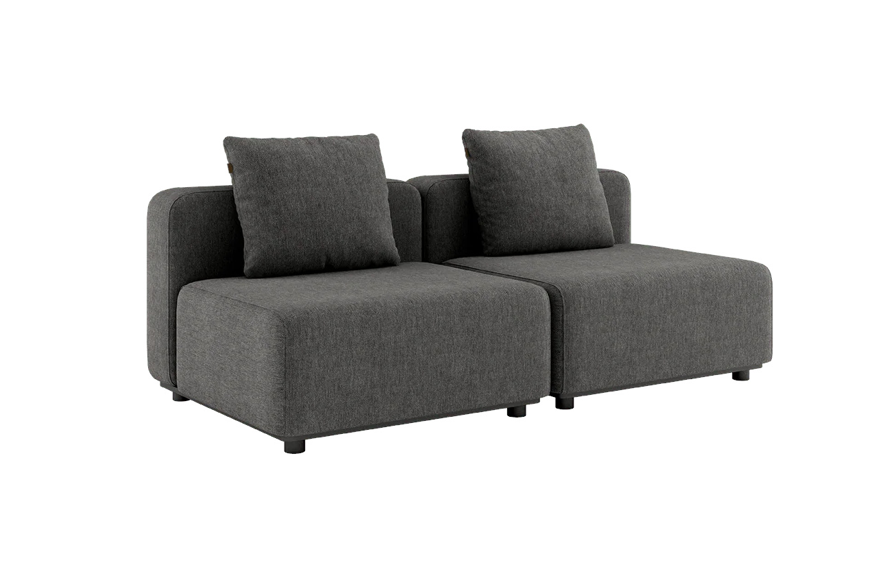 Cobana Loungesofa 2-Sitzer ohne Armlehnen, cobana grau