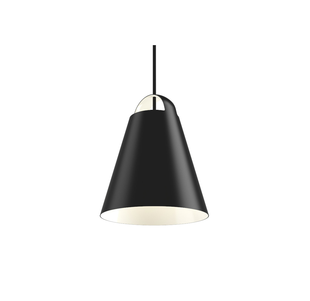 Louis Poulsen Above Pendelleuchte Ø 25 cm schwarz, modernes Design, direkte Lichtausstrahlung, für Esszimmer oder Küche