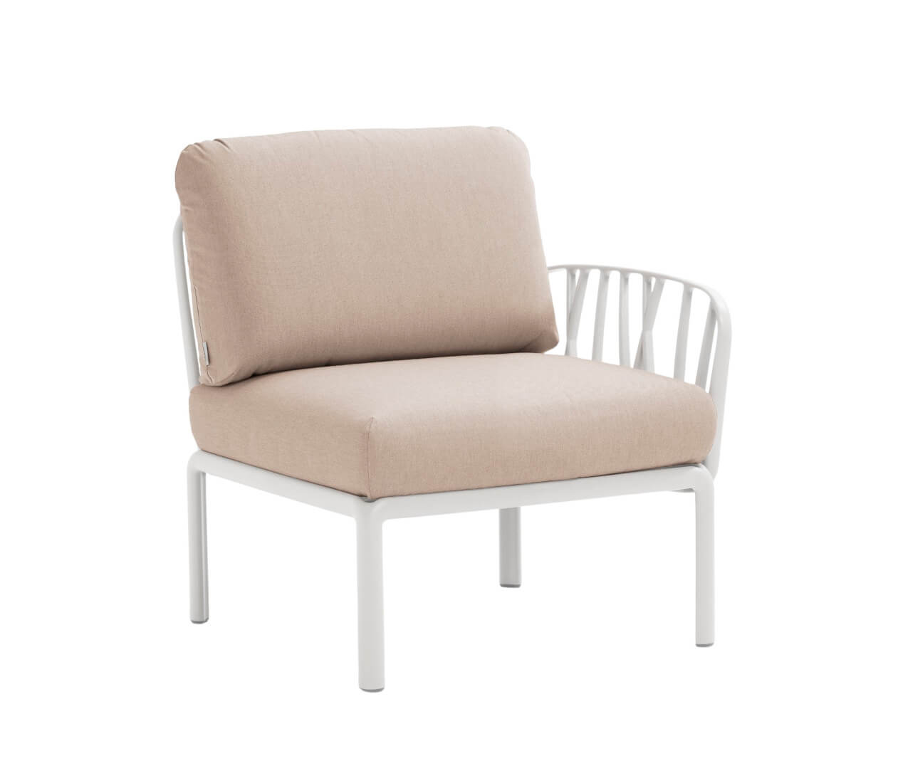 Nardi Komodo Modulsofa Seitenelement – weißes Outdoor-Design Nardi Komodo Modulsofa Seitenelement, weiß, wetterfestes Outdoor-Element, langlebig, modernes italienisches Design