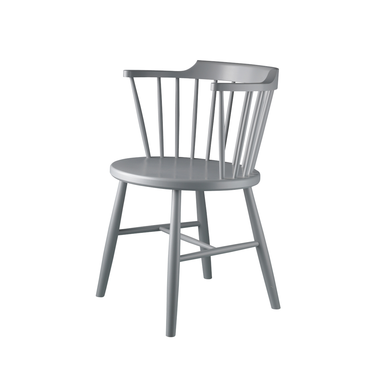 FDB Møbler J18 Stuhl, ergonomisch, hellgraues Buchenholz, nordisches Design, nachhaltig, funktional