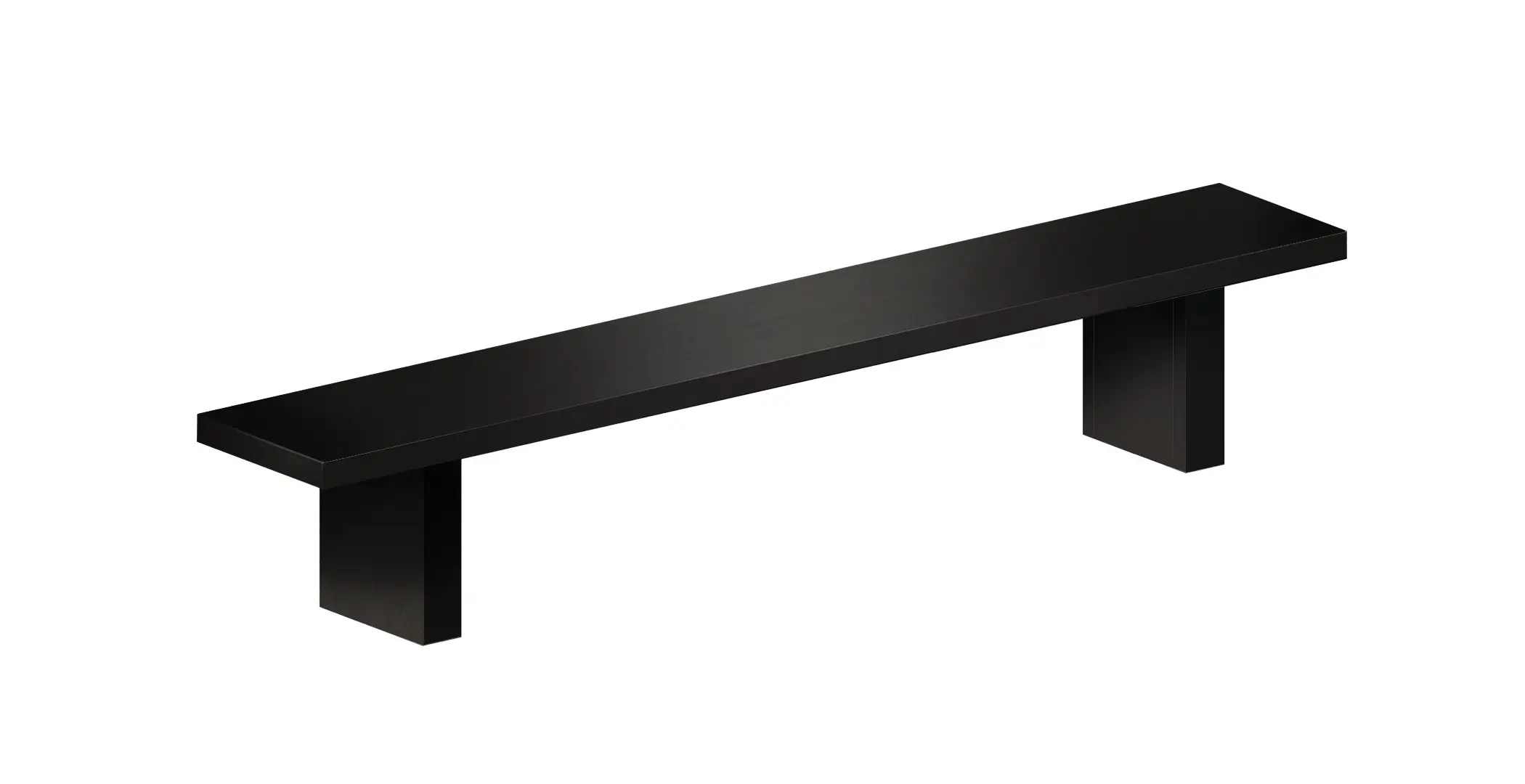 Zeus Tommaso Bank 210 cm in Schwarz als geradlinige Sitzbank mit massiv wirkendem Untergestell.