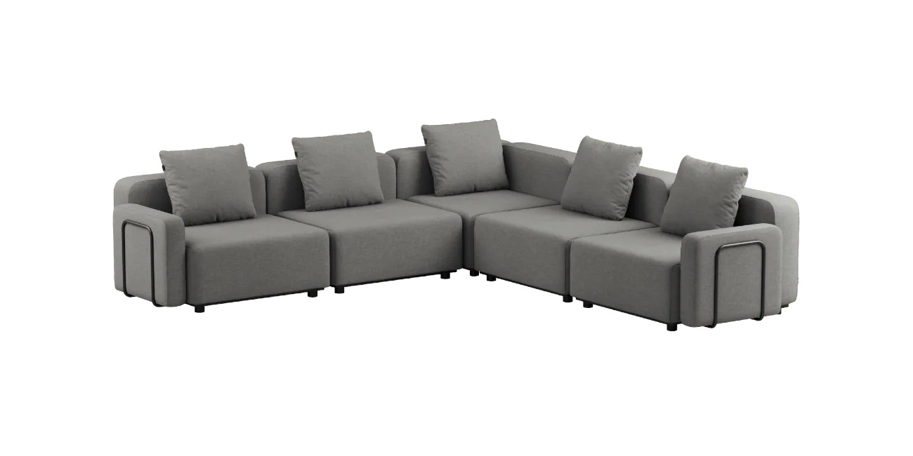 Cobana Ecksofa 5-Sitzer mit Armlehne, kirra grey