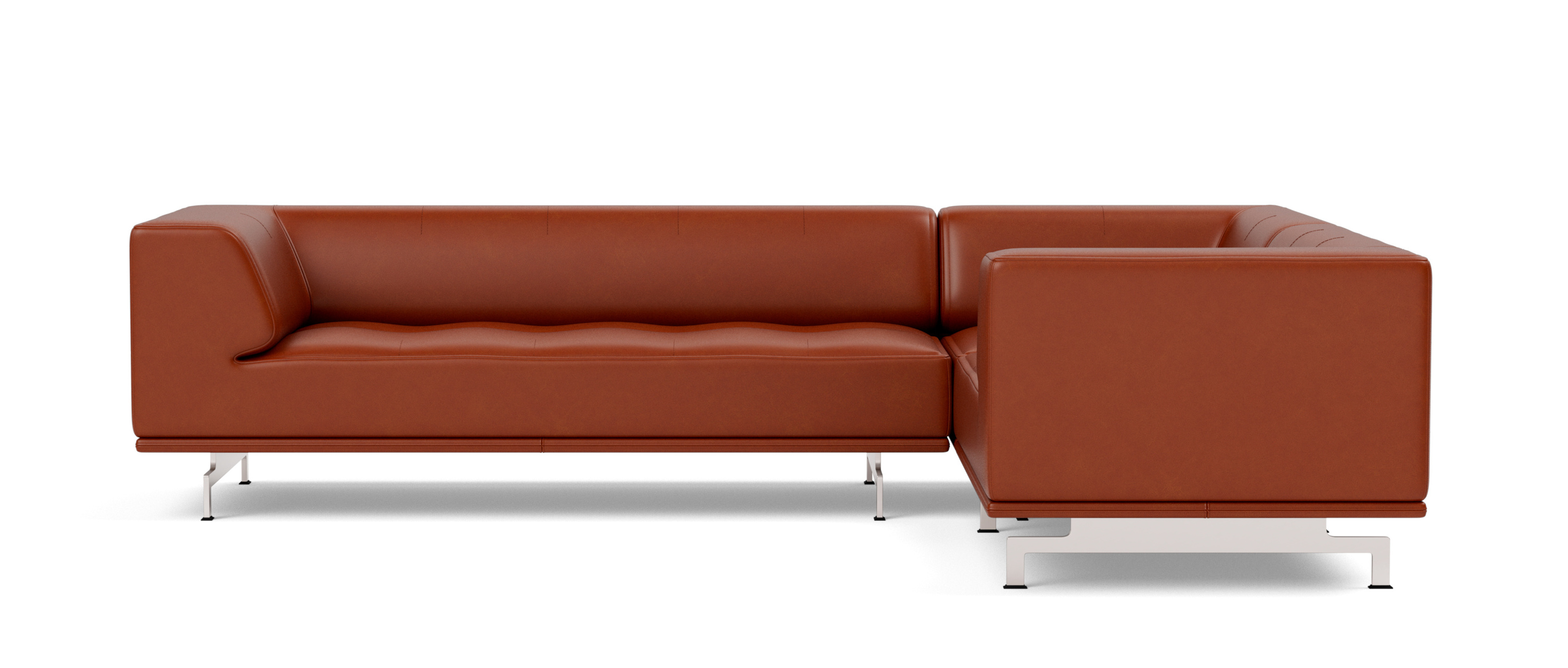 Brushed Aluminium / Leder cera 905 russet brown