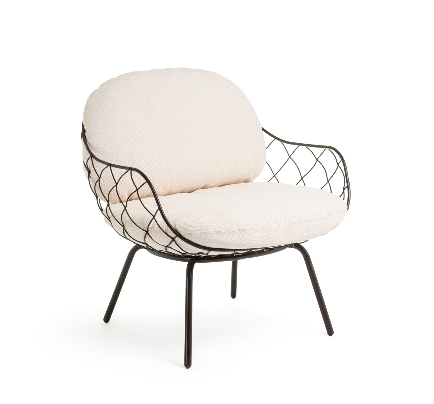 Magis Piña Outdoor Sessel, marrone/weiß, wetterfest, leichter Design-Armlehnstuhl für Terrasse und Garten