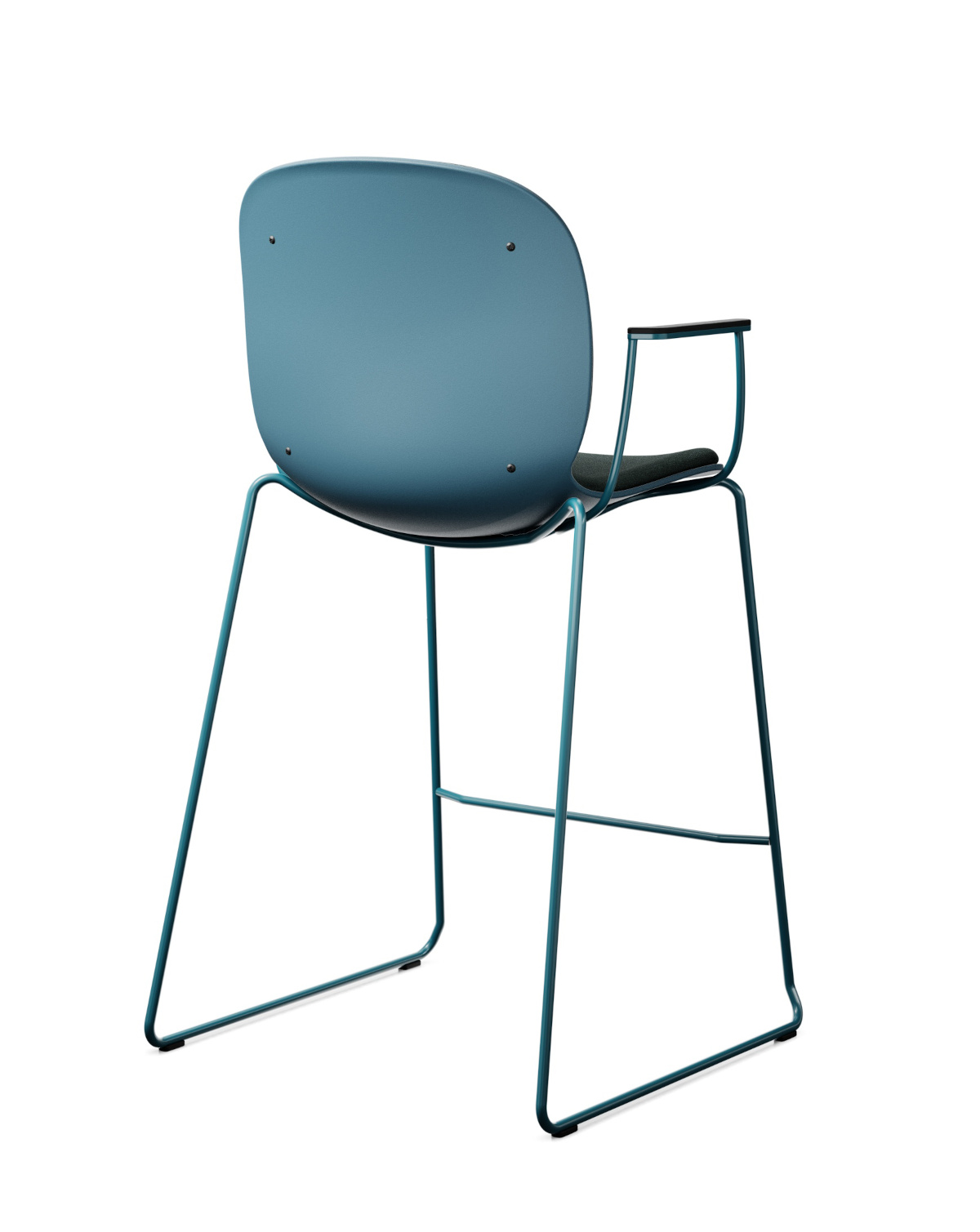 Noor Up 6090SB Barhocker, Kufengestell, Kunststoffschale, Sitz und Rücken gepolstert