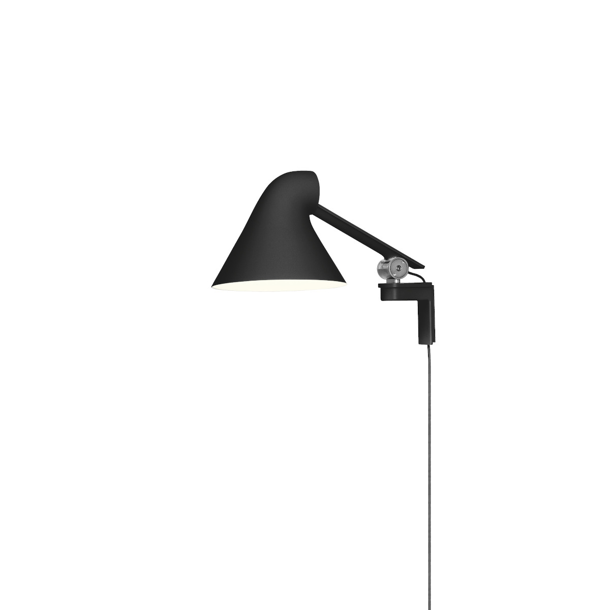 Louis Poulsen NJP LED Wandleuchte Schwarz Verstellbar NJP Wandleuchte von Louis Poulsen in Schwarz, verstellbar, minimalistisches Design, blendfreies LED-Licht für Arbeitsbereiche