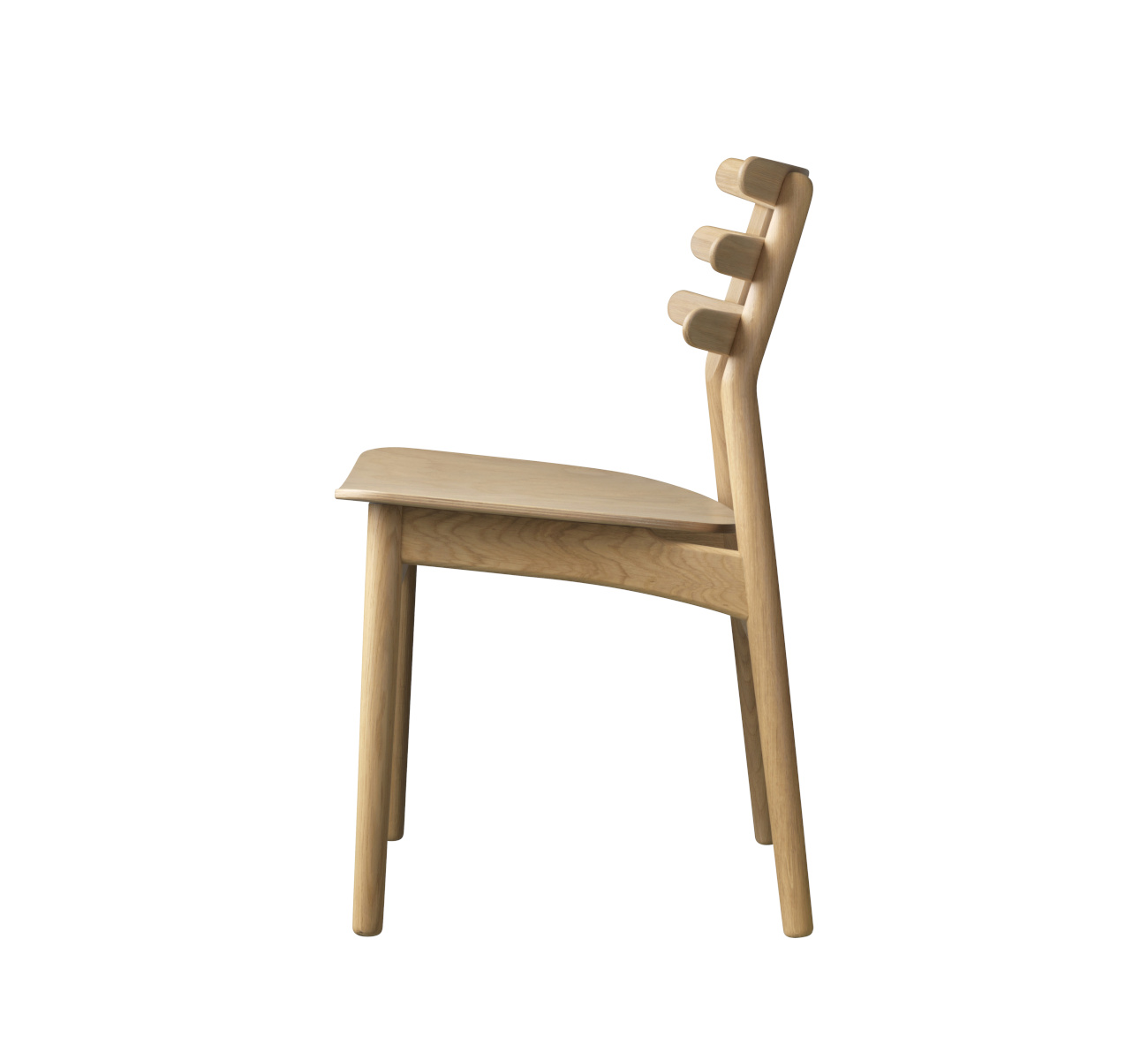 FDB Møbler J48 Stuhl, ergonomisch, Eiche natur, nordisches Design, langlebig, nachhaltig