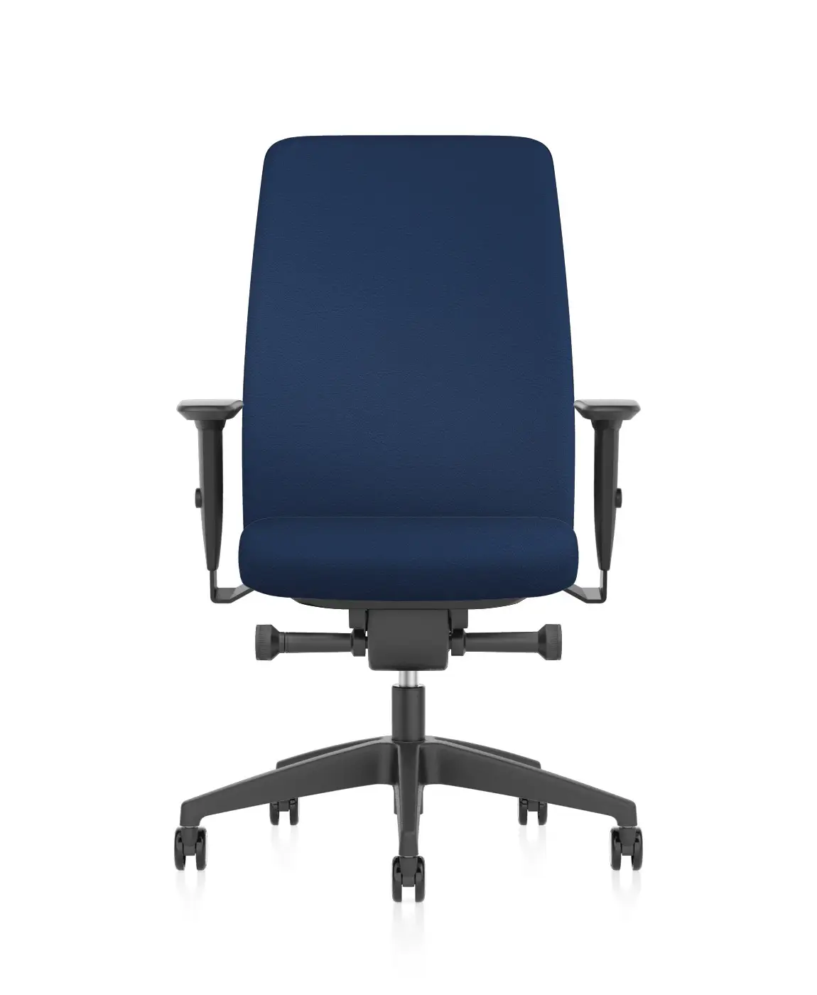 Interstuhl AIMis1 1S02 Bürodrehstuhl in Blau mit Armlehnen und schwarzem Fußkreuz