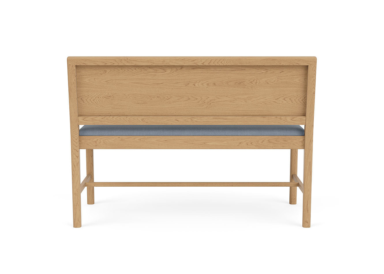 FDB Møbler J176 Sønderborg Bank, nachhaltige Eiche, Ploegwool blue, funktional, ergonomisch, nordisches Design