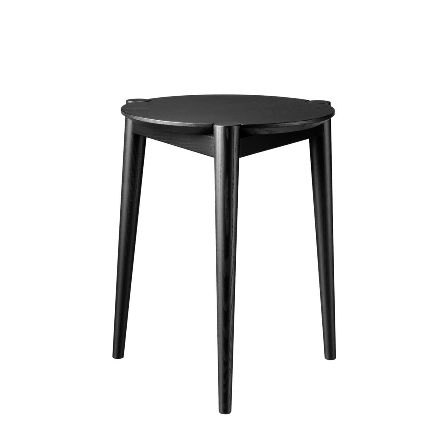 FDB Møbler J160 Søs Hocker, Eiche schwarz, nordisches Design, langlebig, nachhaltig, funktional