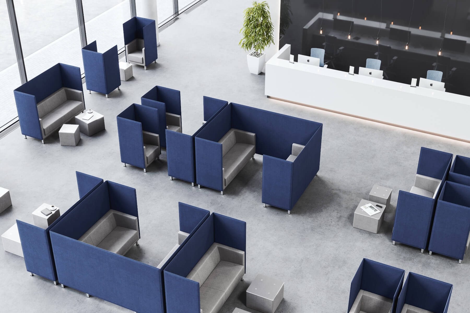 Profim Vancouver Lite Highback 3-Sitzer Sofa mit hoher Rückenlehne für ruhige Meeting- und Loungezonen