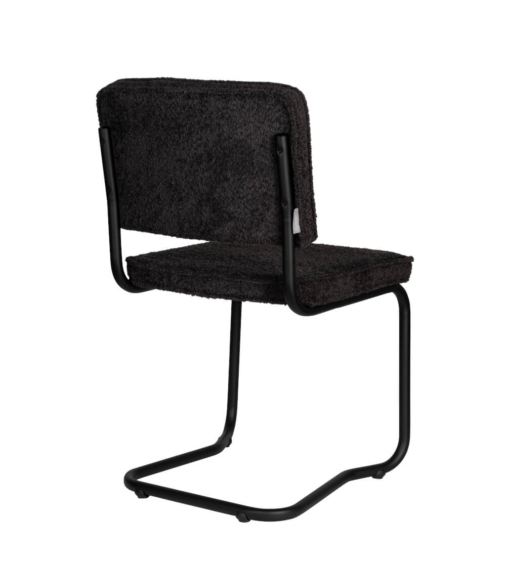 Zuiver Ridge Kink Soft Stuhl, schwarz – modernes Design für elegante Esszimmer und Wohnzimmer Zuiver Ridge Kink Soft Stuhl in Schwarz – eleganter, moderner Stuhl mit einzigartigem Design für stilvolle Innenräume