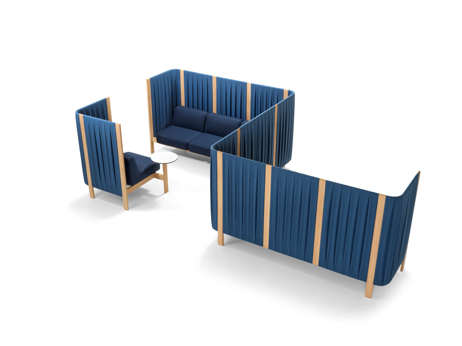 Velum Highback Sofa 3-Sitzer, Rücken- und Seitenpaneel rechts