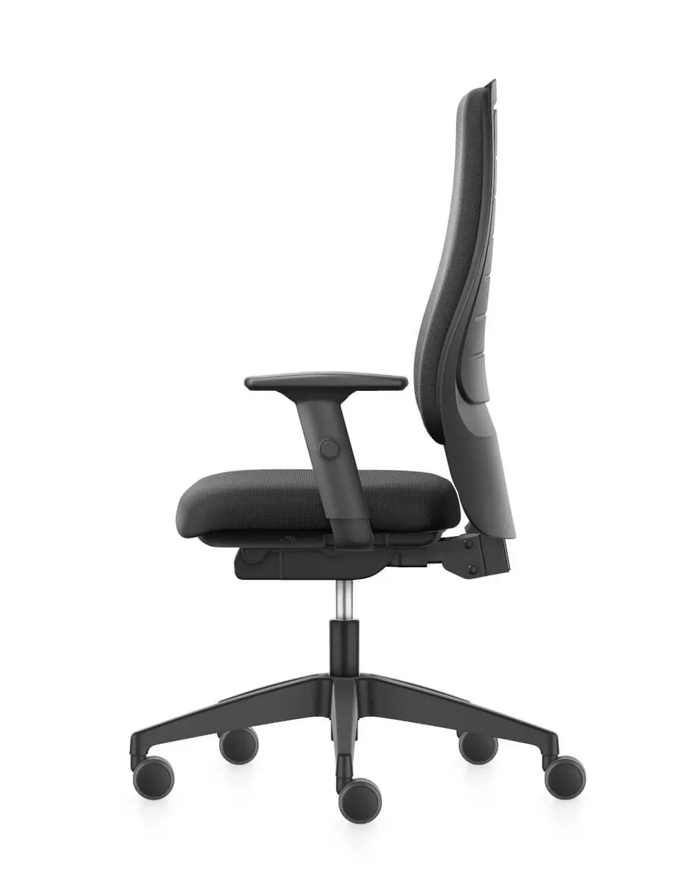 Interstuhl 152II Bürostuhl in Schwarz mit Armlehnen in rechter Seitenansicht