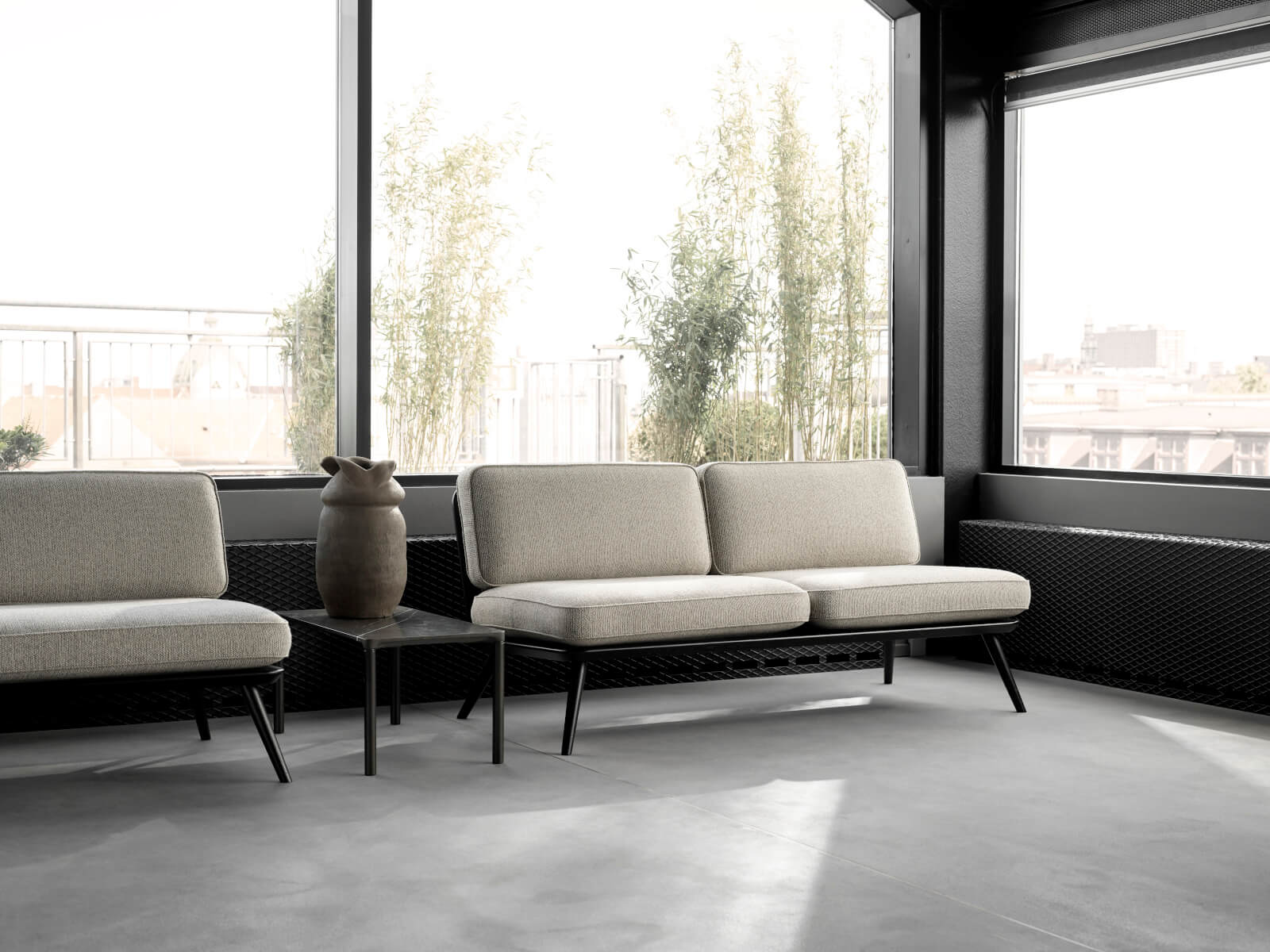 Spine Lounge Suite Sofa, eiche lackiert / gand linen natur 0024