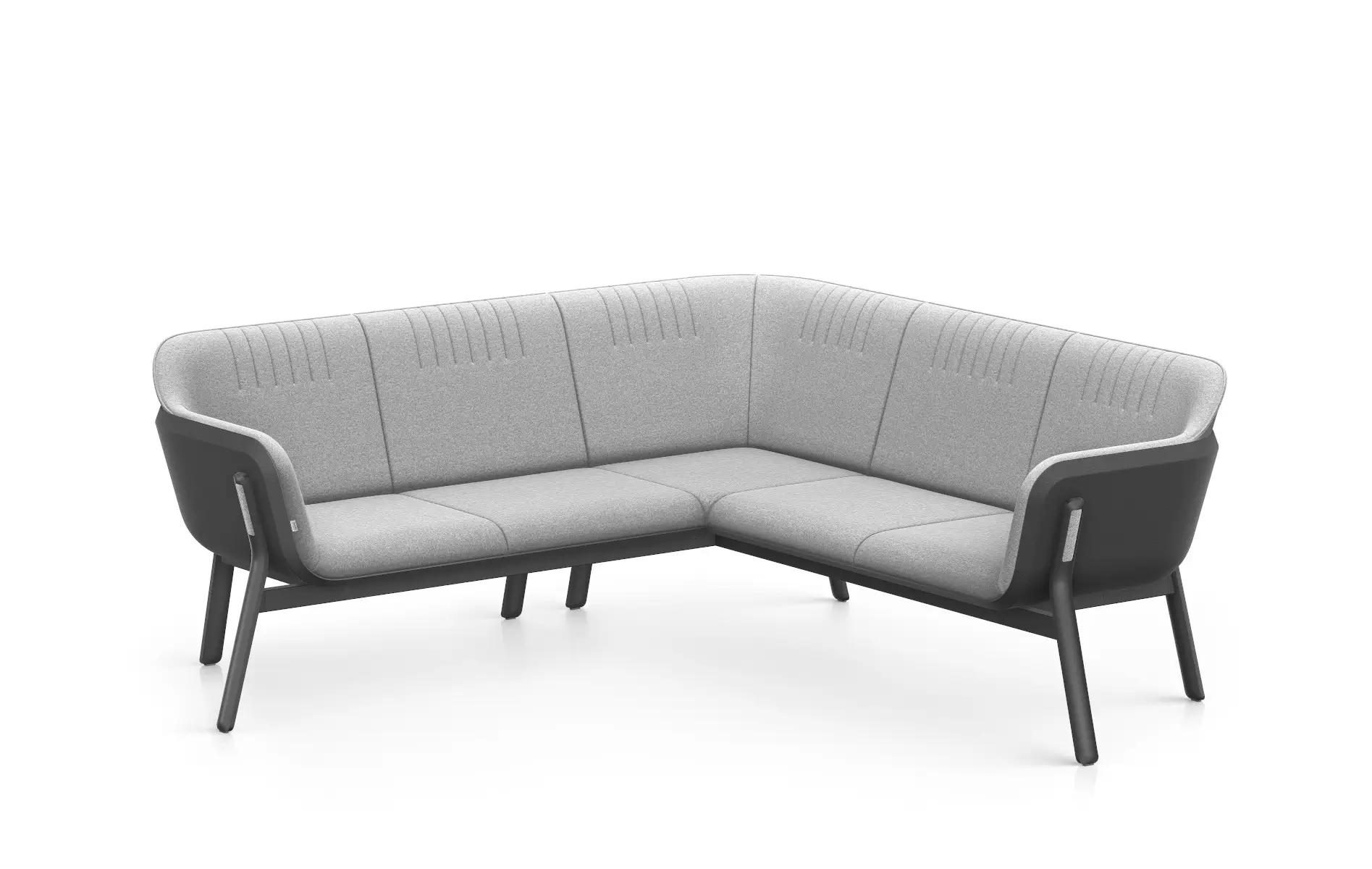 Interstuhl HUB HU322 Ecksofa in Hellgrau und Anthrazit