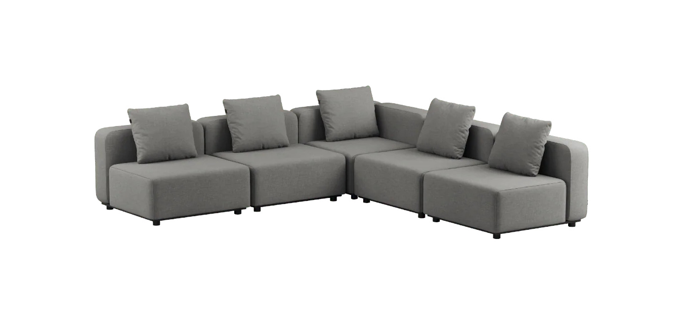 Cobana Ecksofa 5-Sitzer ohne Armlehne, kirra grey