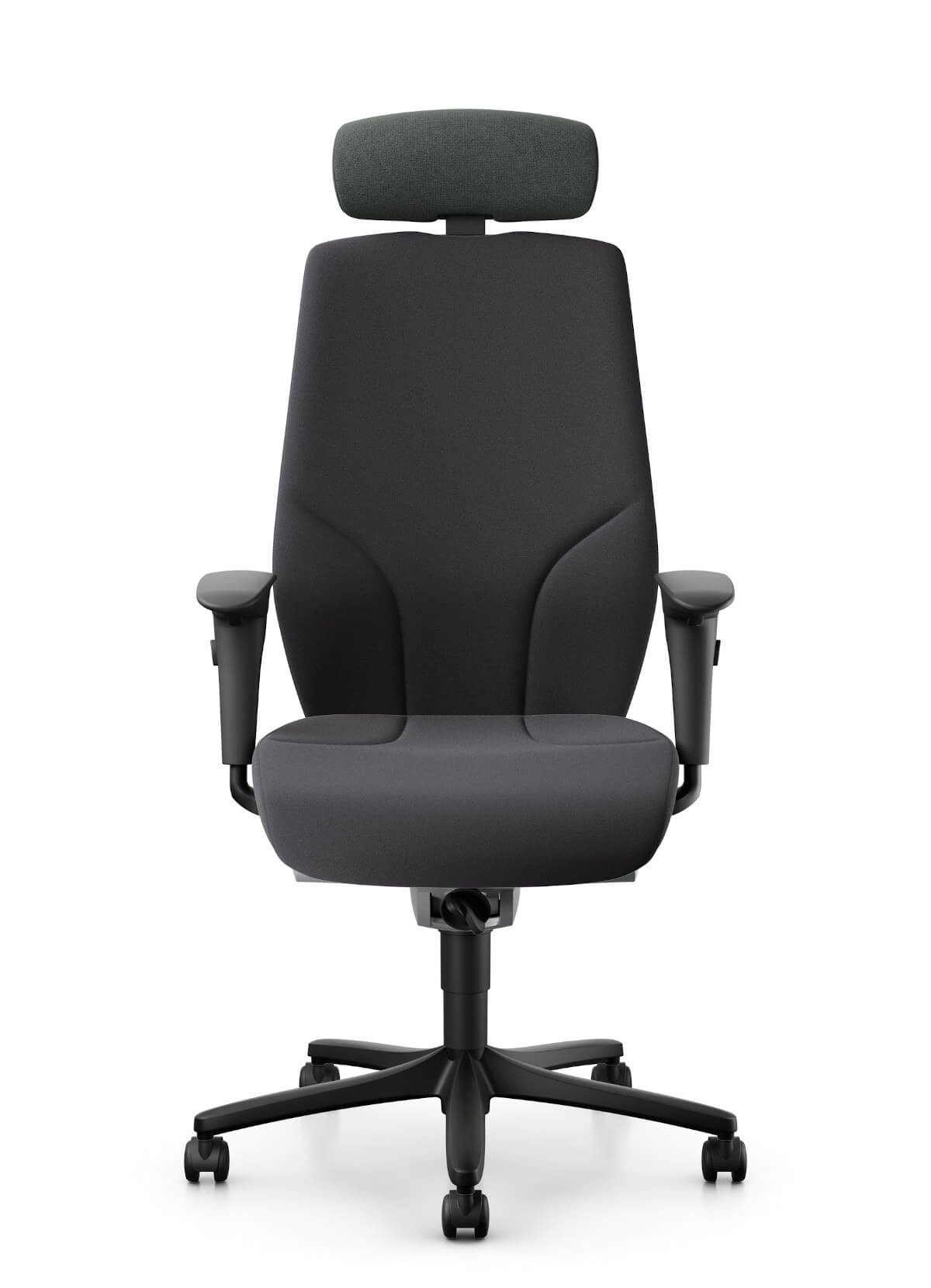 Giroflex 64-9878 Bürostuhl ergonomisch mit Kopfstütze höhenverstellbar, Armlehnen und hohem Sitzkomfort