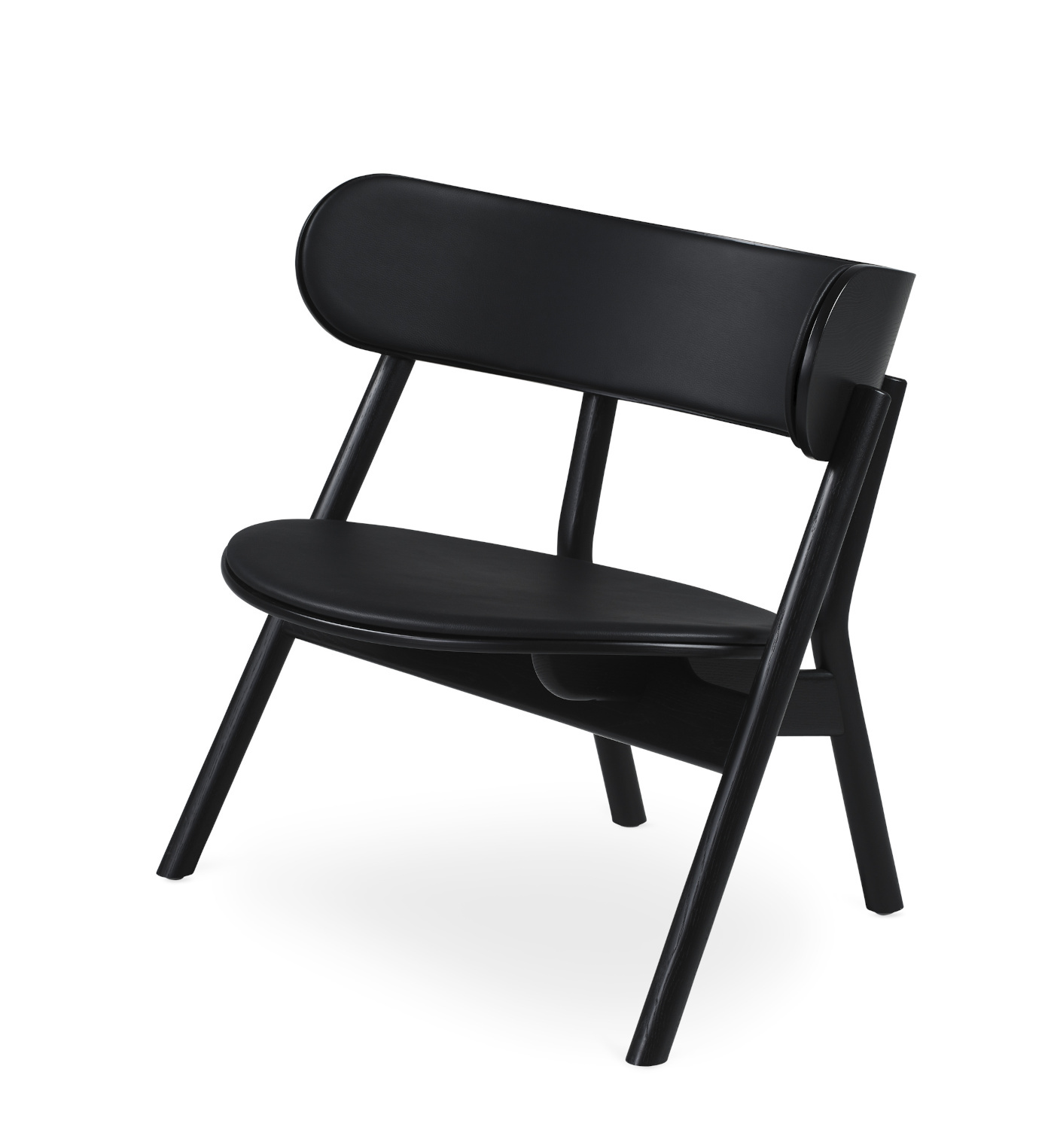 Oaki Lounge Stuhl, mit sitzpolster / schwarz